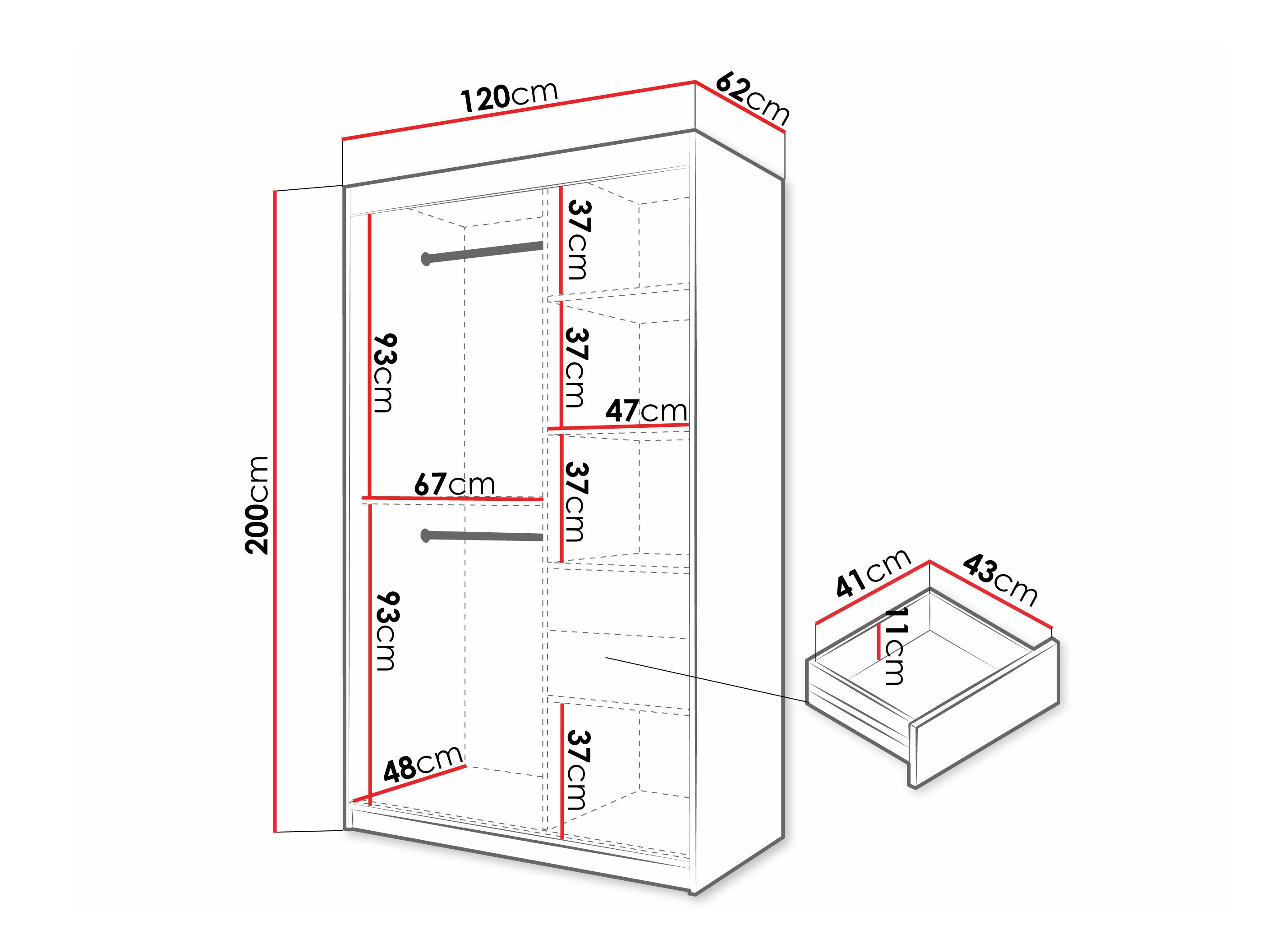 Wardrobe Hartford 576 (Black)