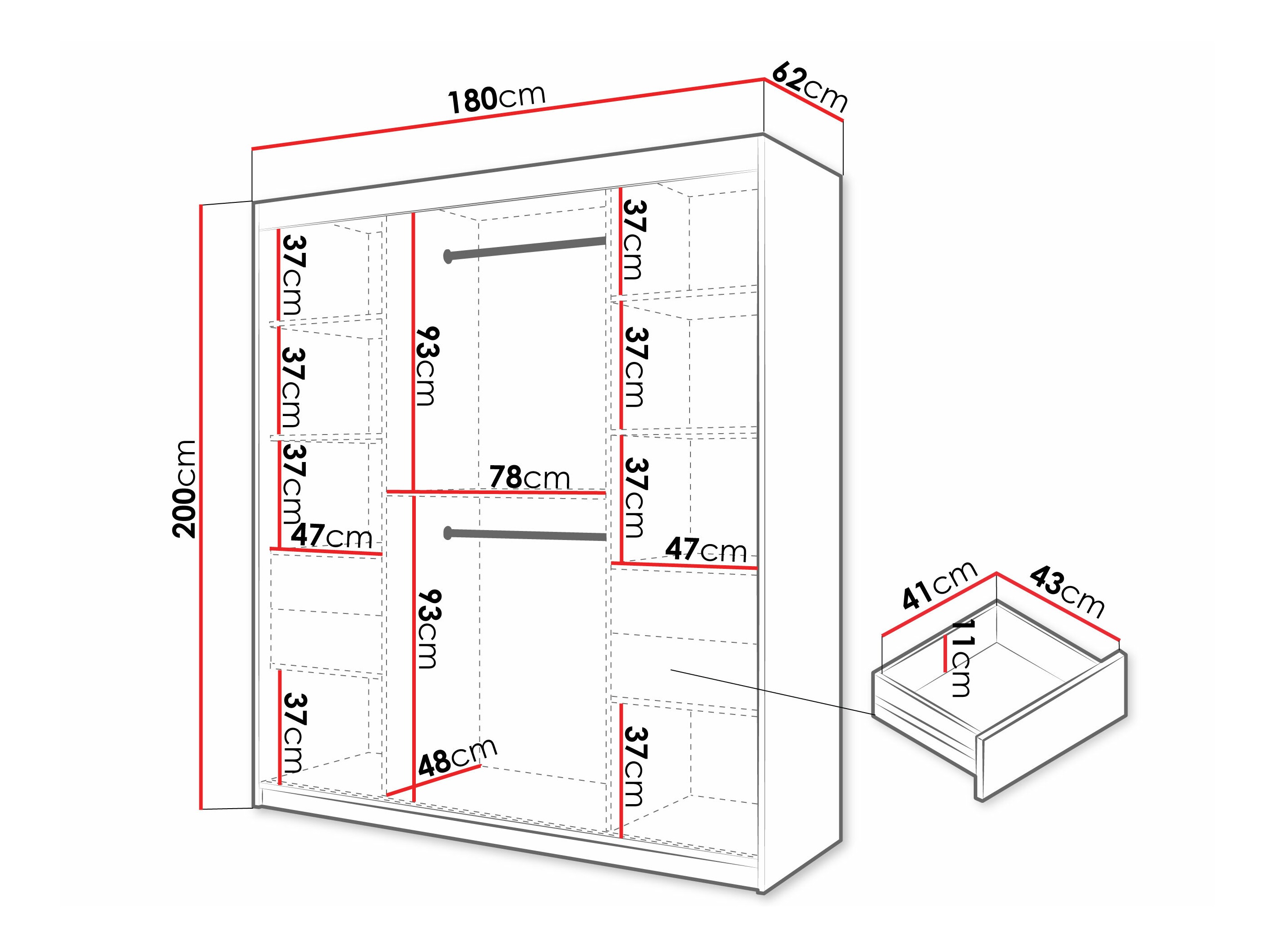 Wardrobe Hartford 576 (Black)