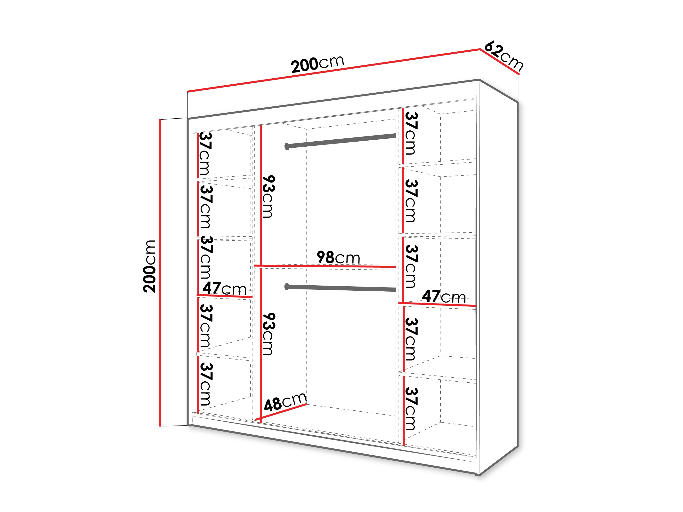 Wardrobe Hartford 576 (Black)