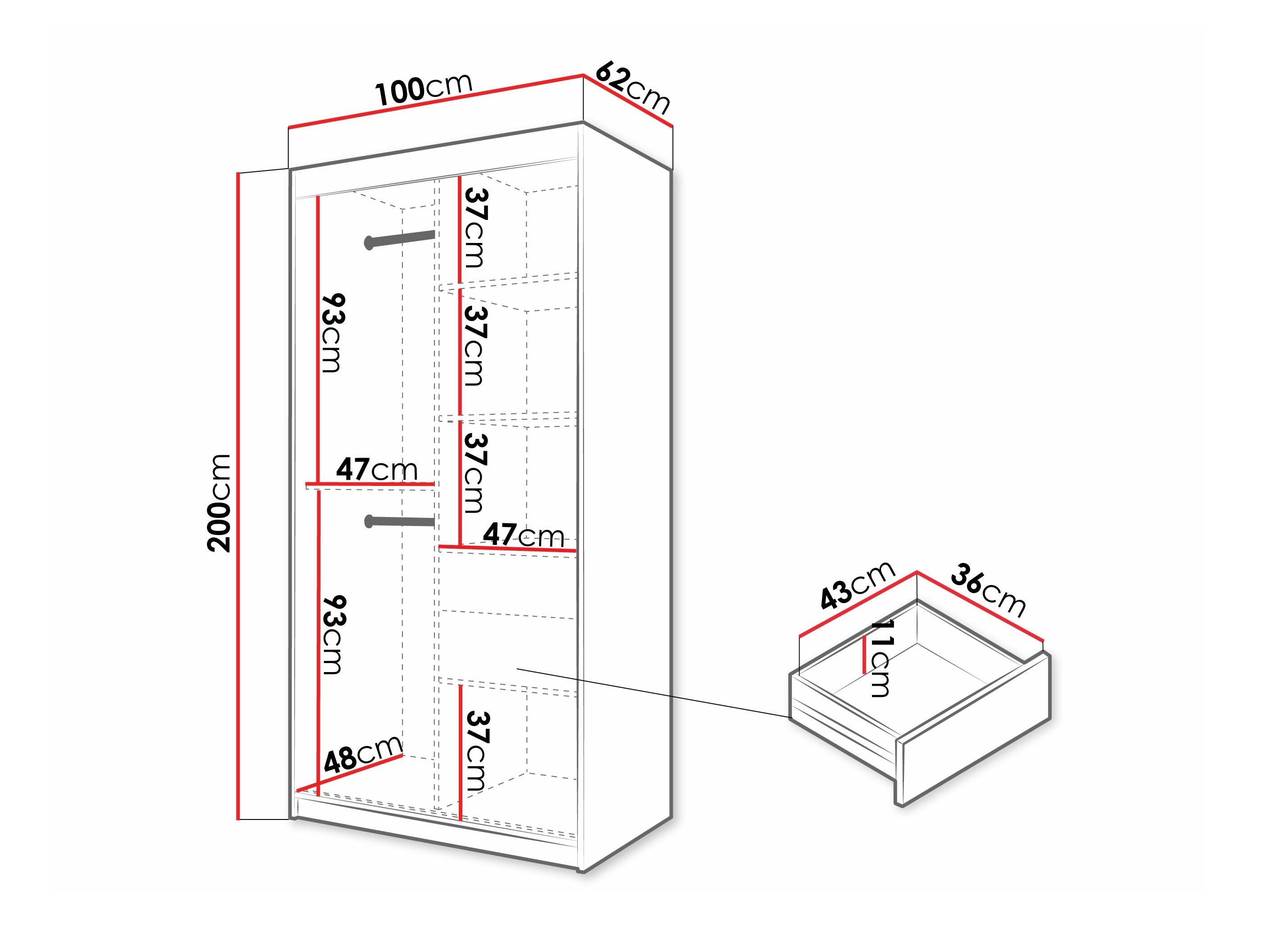 Wardrobe Hartford 576 (White)