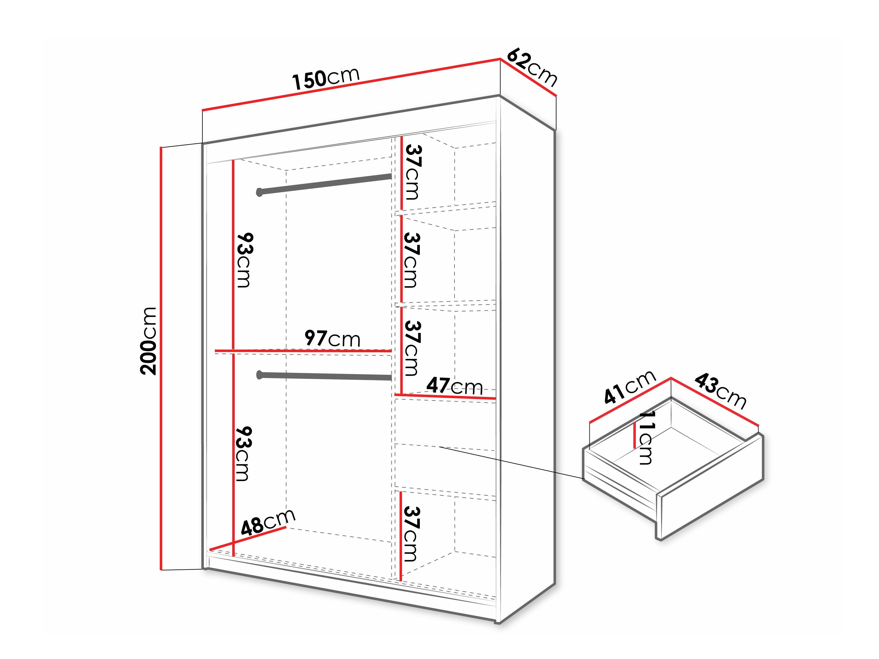 Wardrobe Hartford 576 (White)