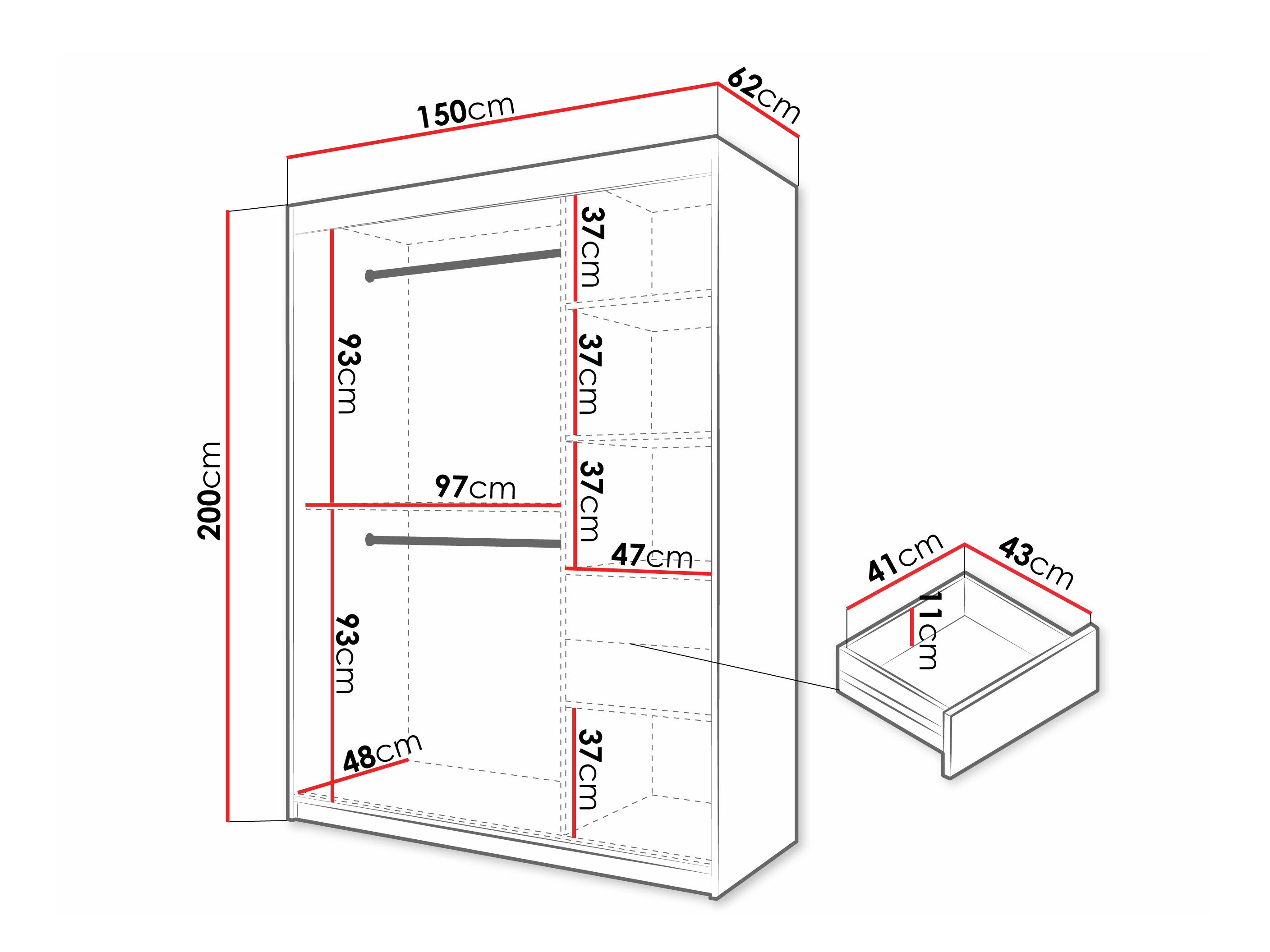 Wardrobe Hartford 576 (White)