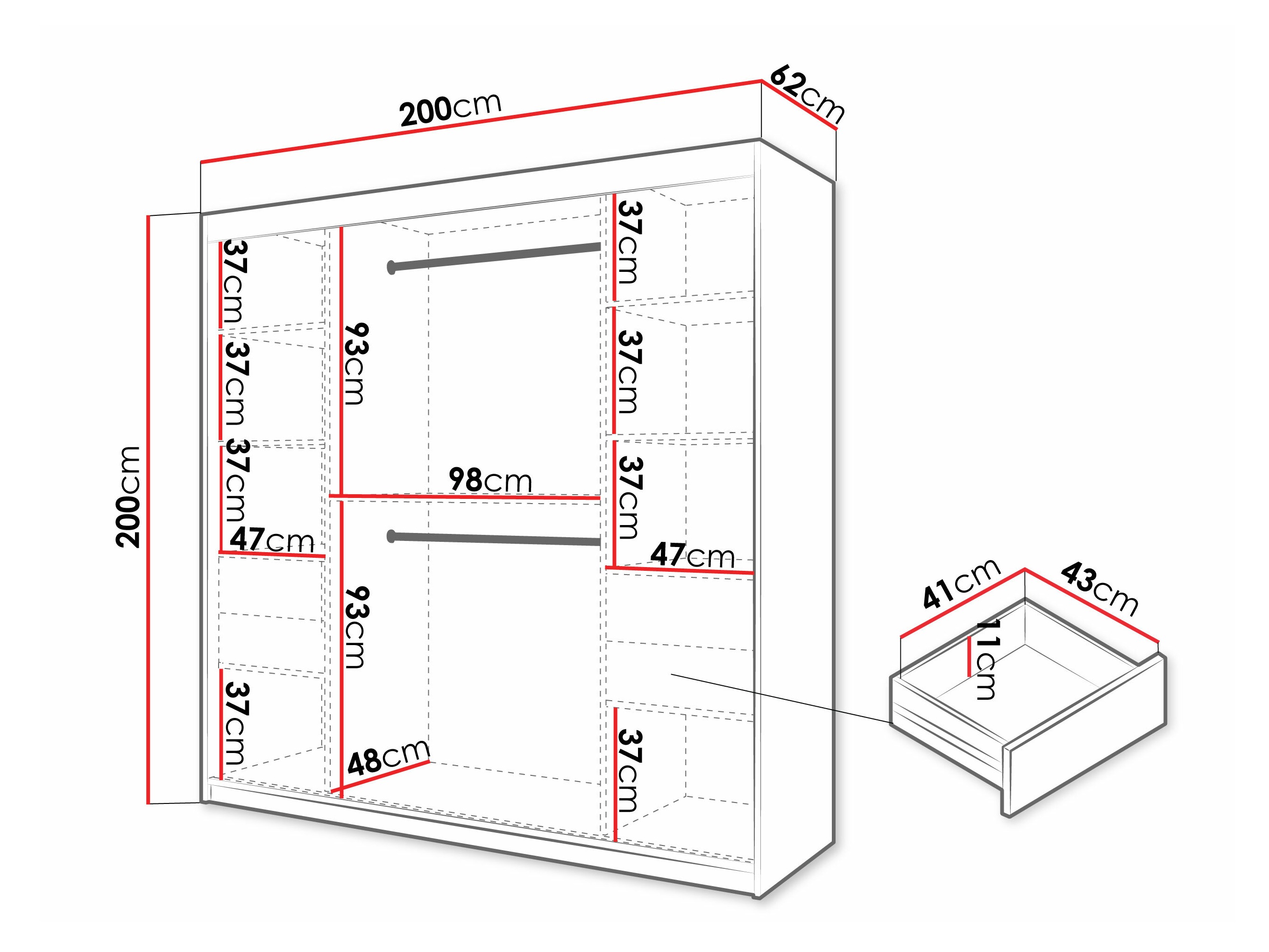 Wardrobe Hartford 576 (White)