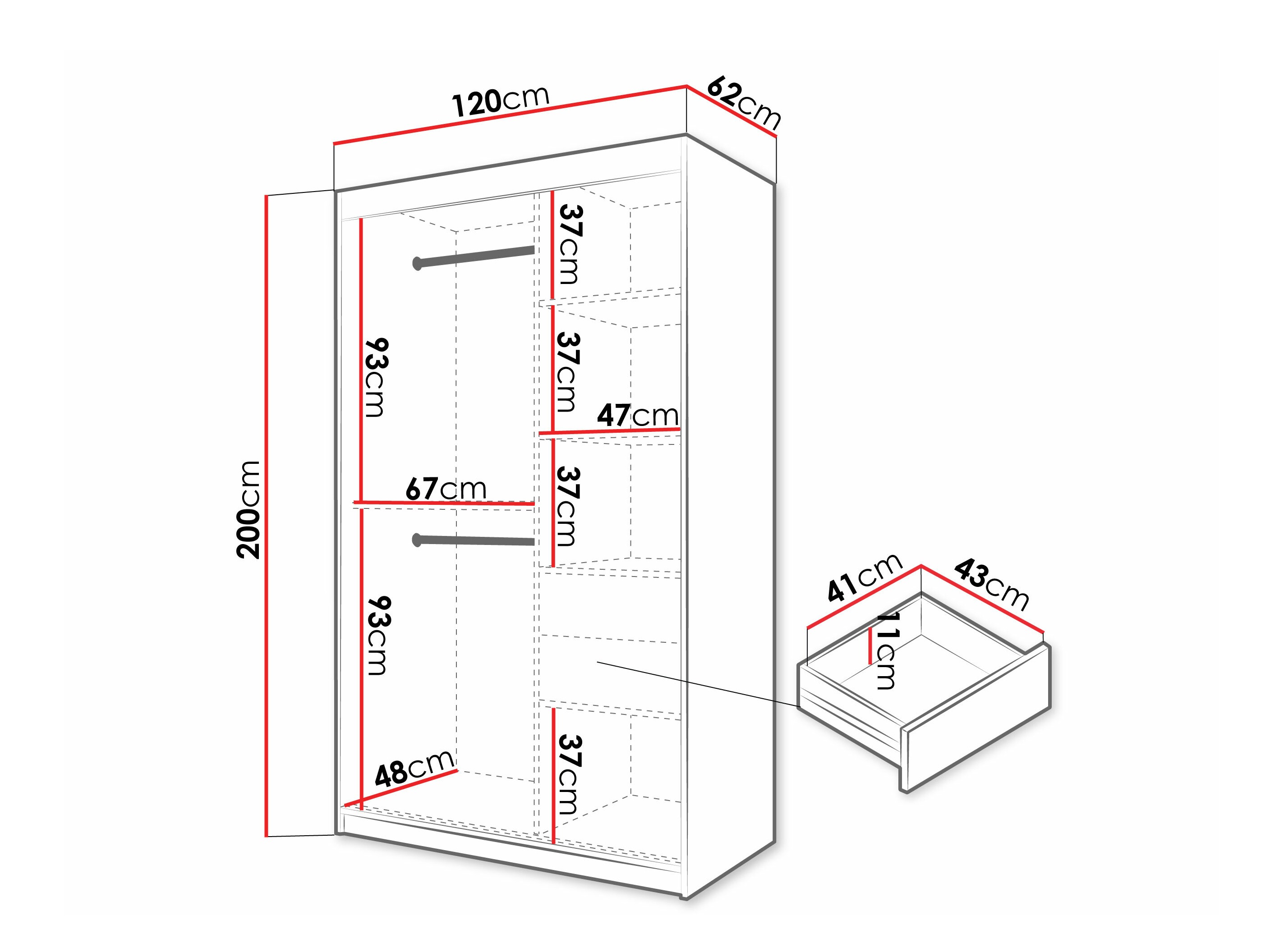 Wardrobe Hartford 575 (White)