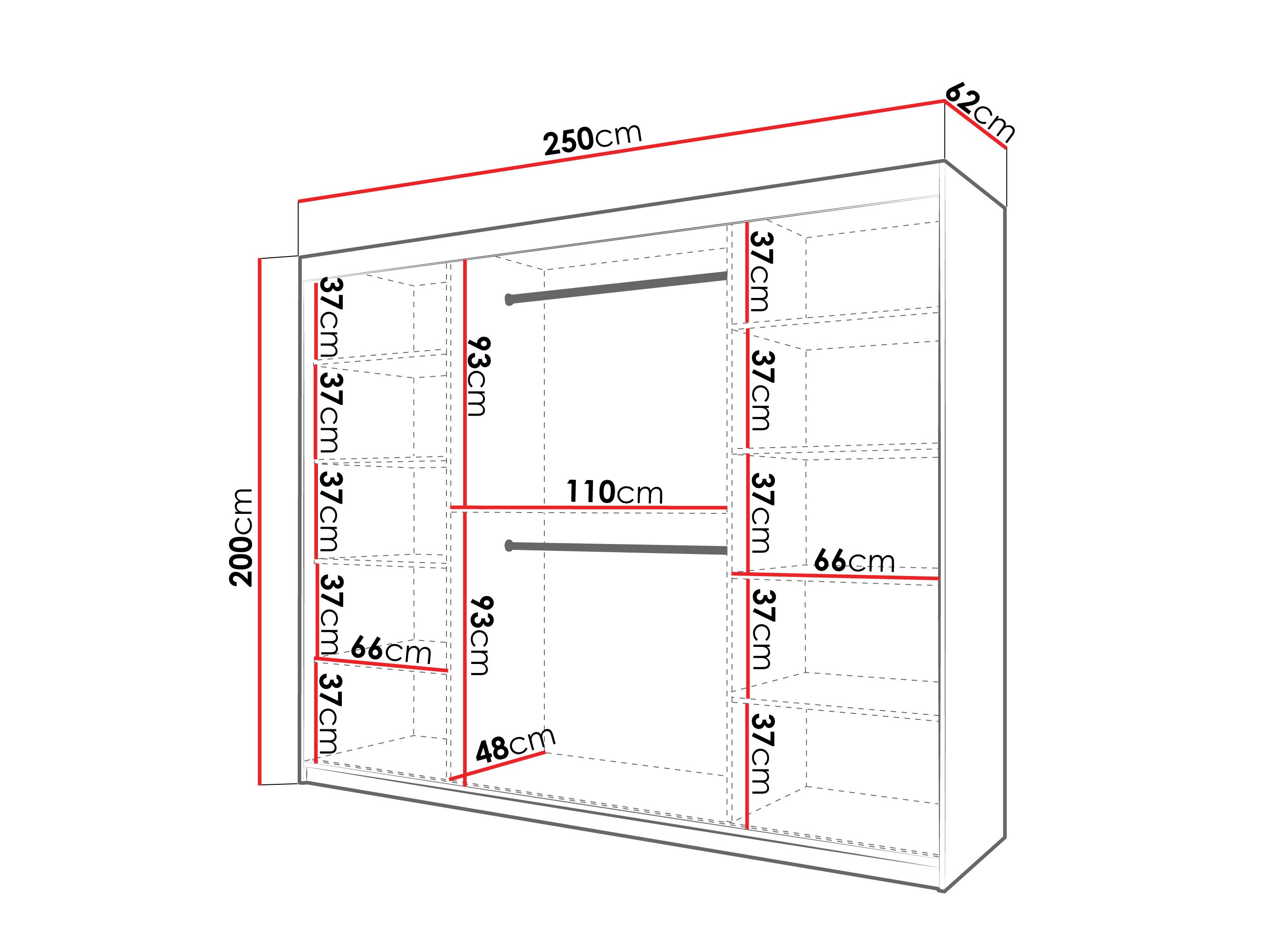 Wardrobe Hartford 576 (Black)