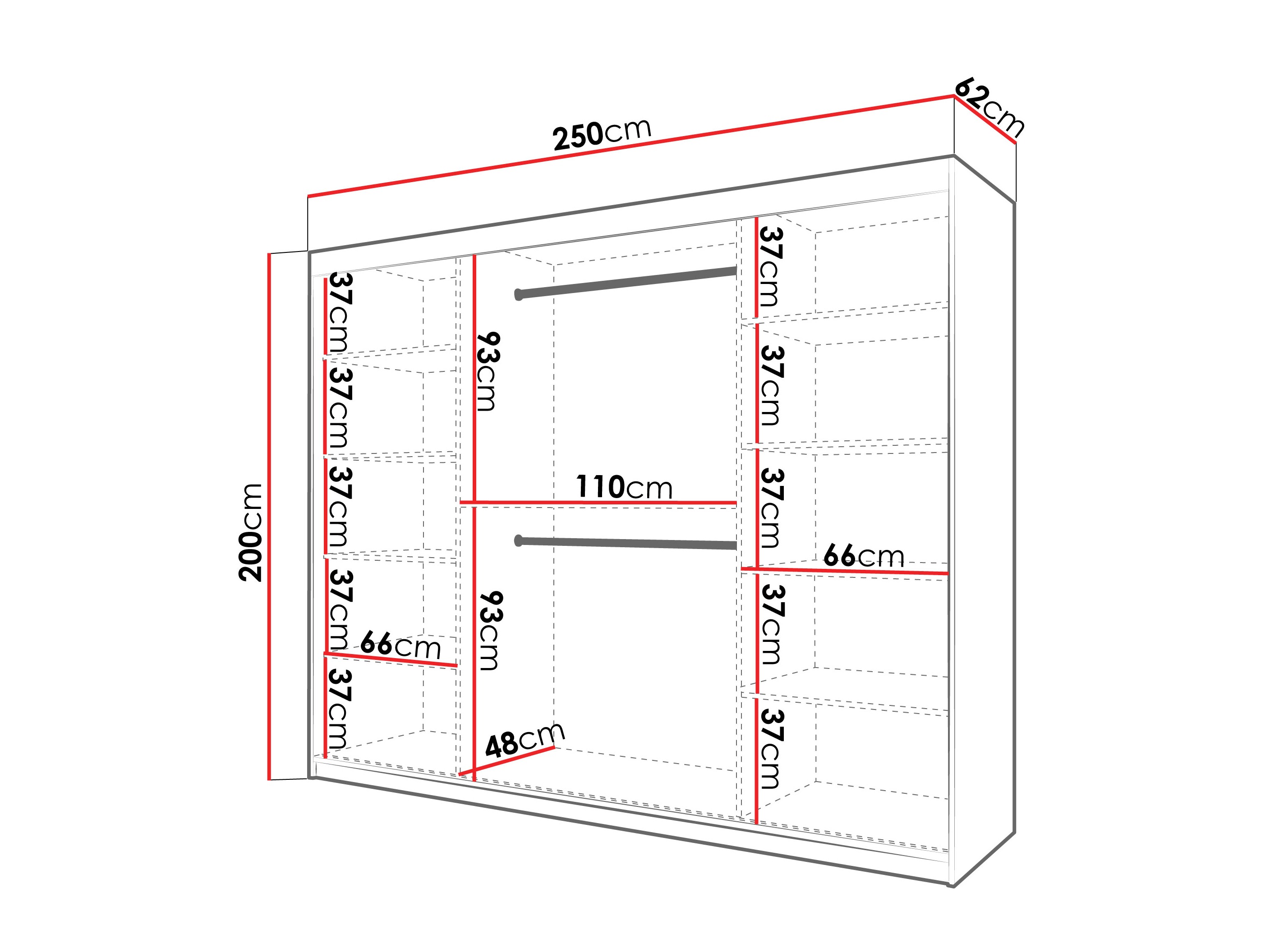 Wardrobe Hartford 576 (Black)