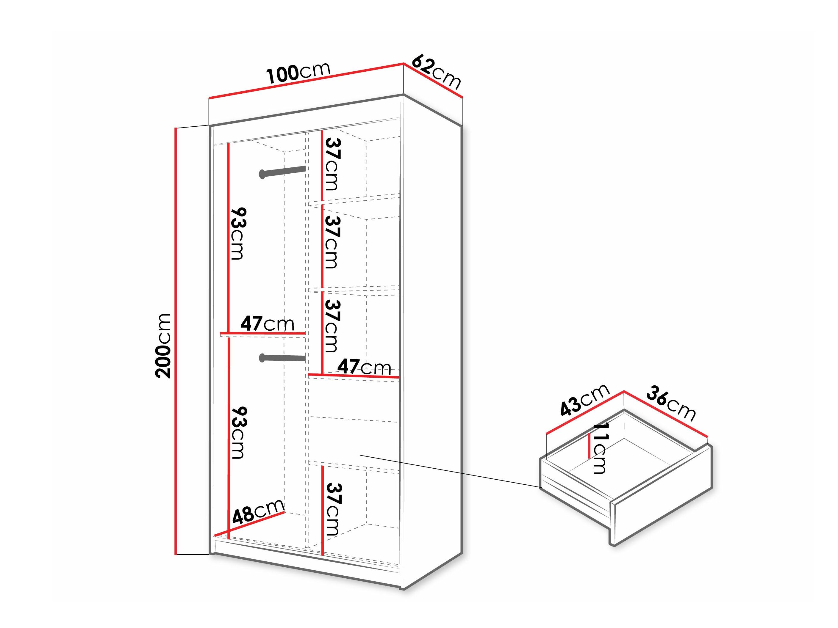Wardrobe Hartford 576 (Black)