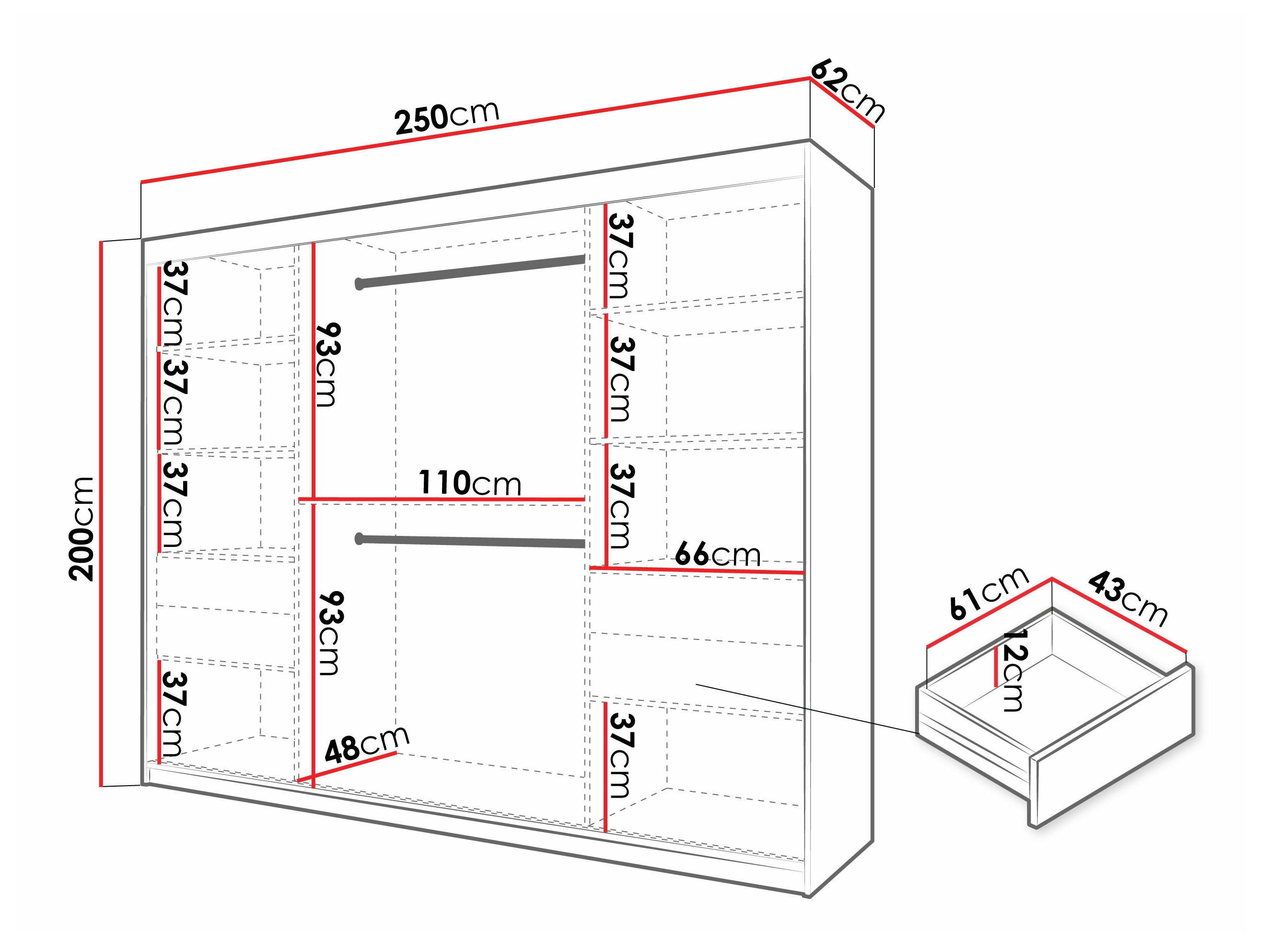 Wardrobe Hartford 576 (White)