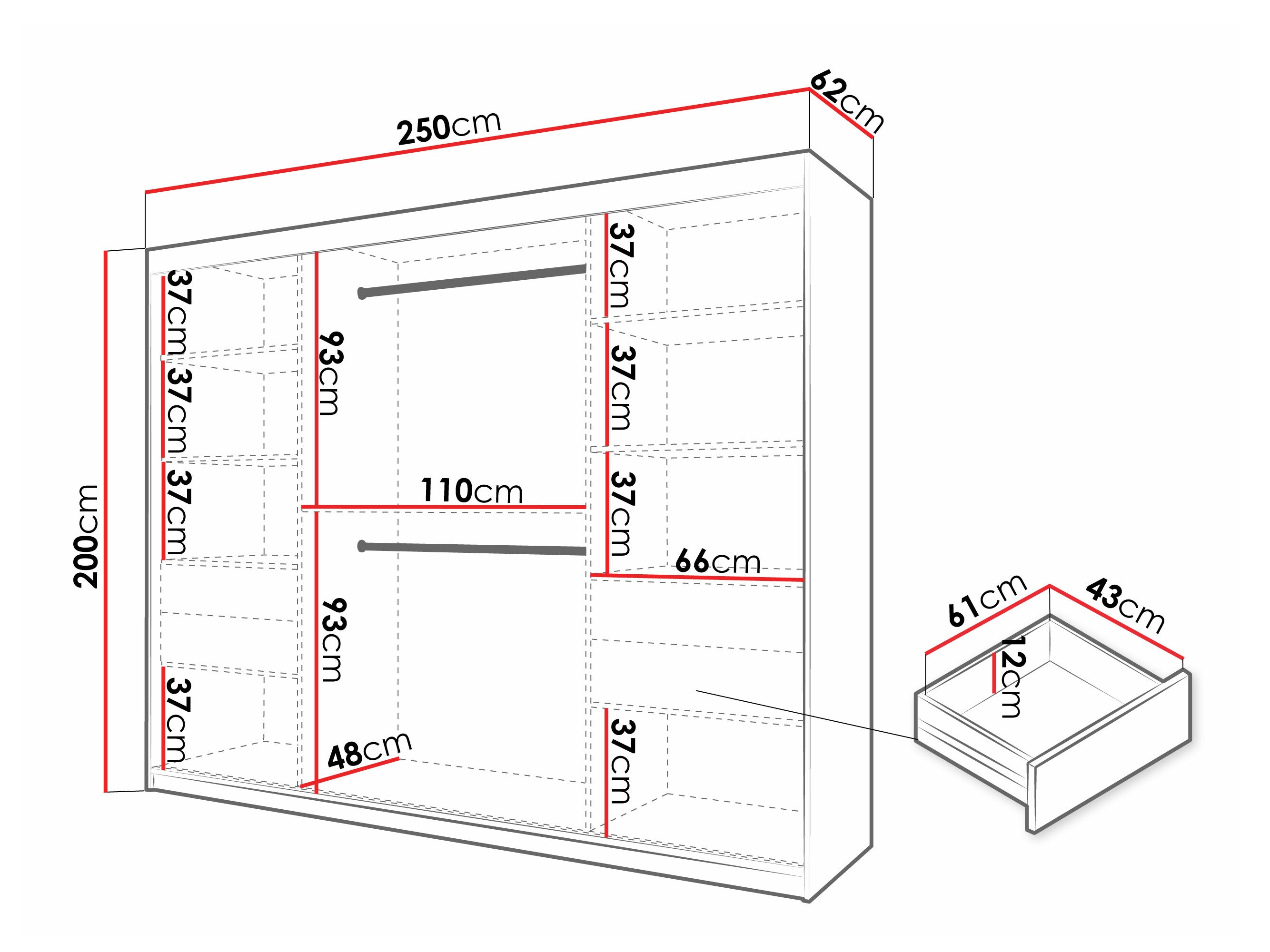 Wardrobe Hartford 576 (White)