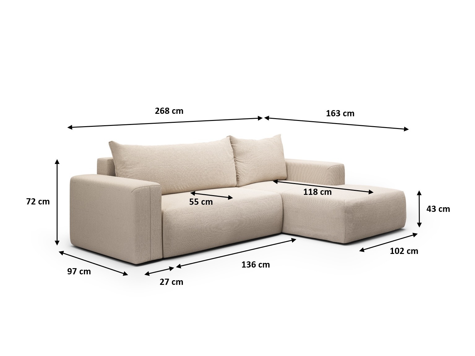 Corner sofa Lirdomo 100 (Aragon 93)