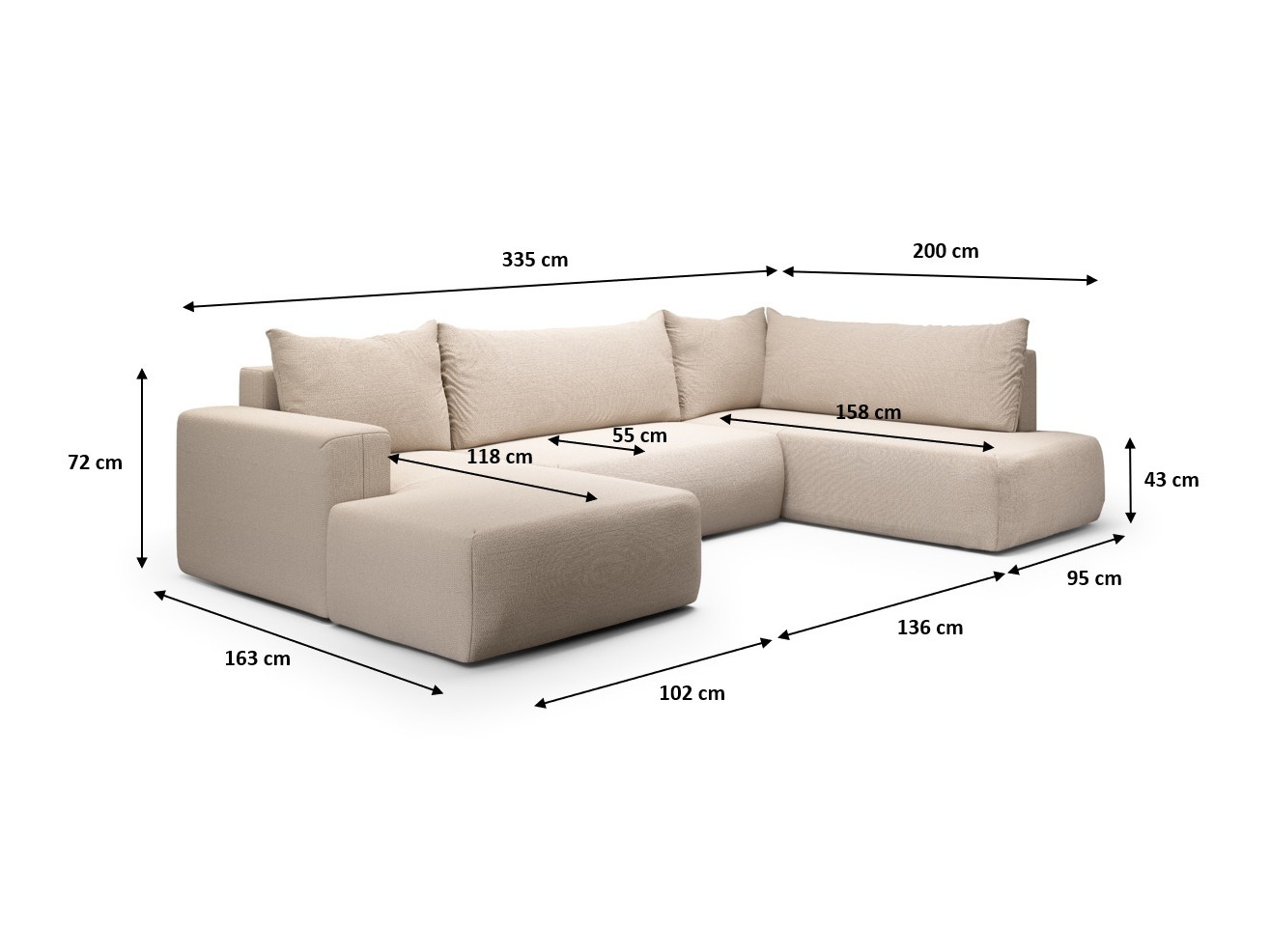 Corner sofa Lirdomo 101 (Aragon 03)