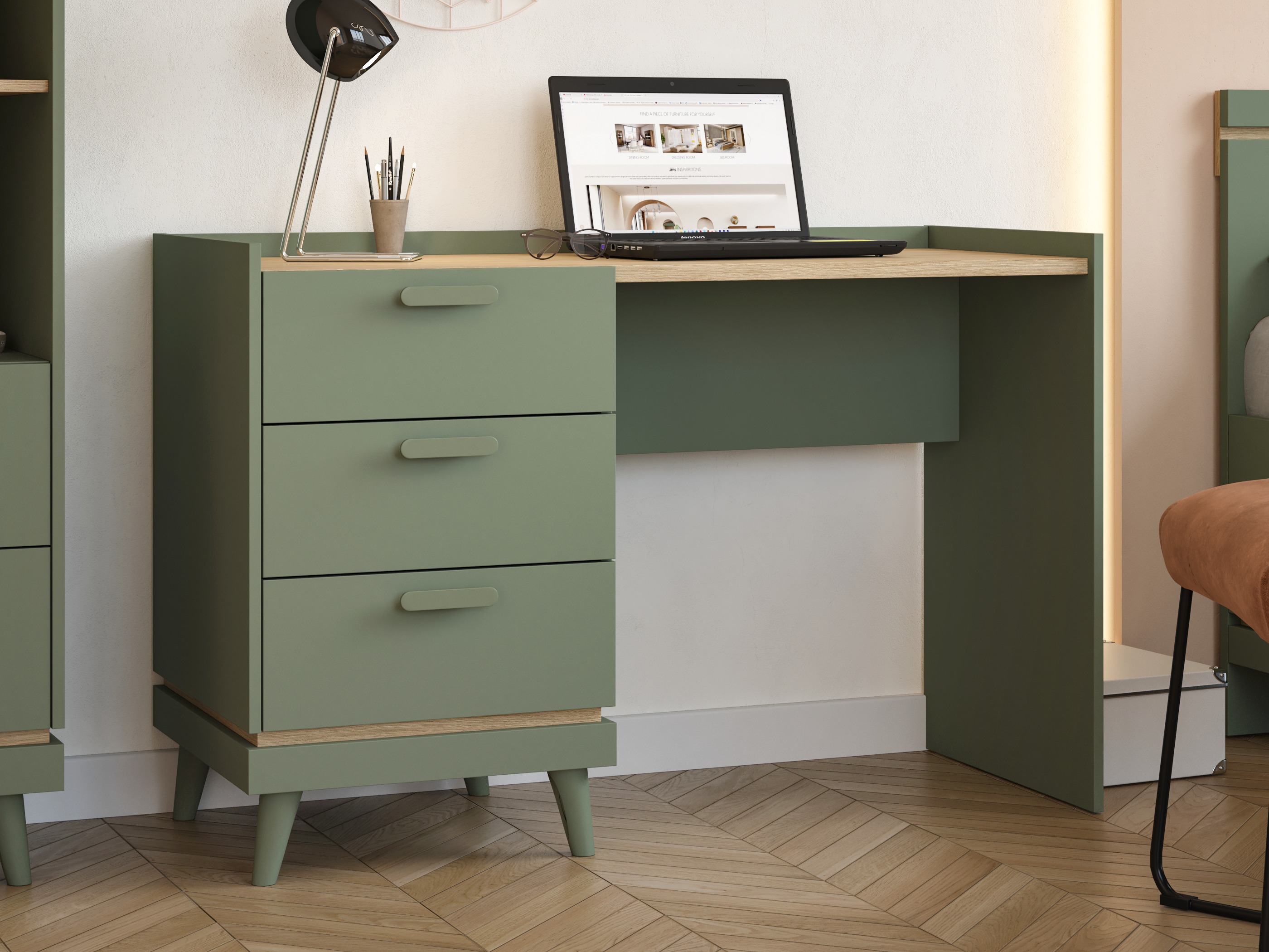 Desk Fertalu 103 (Green + Oak)