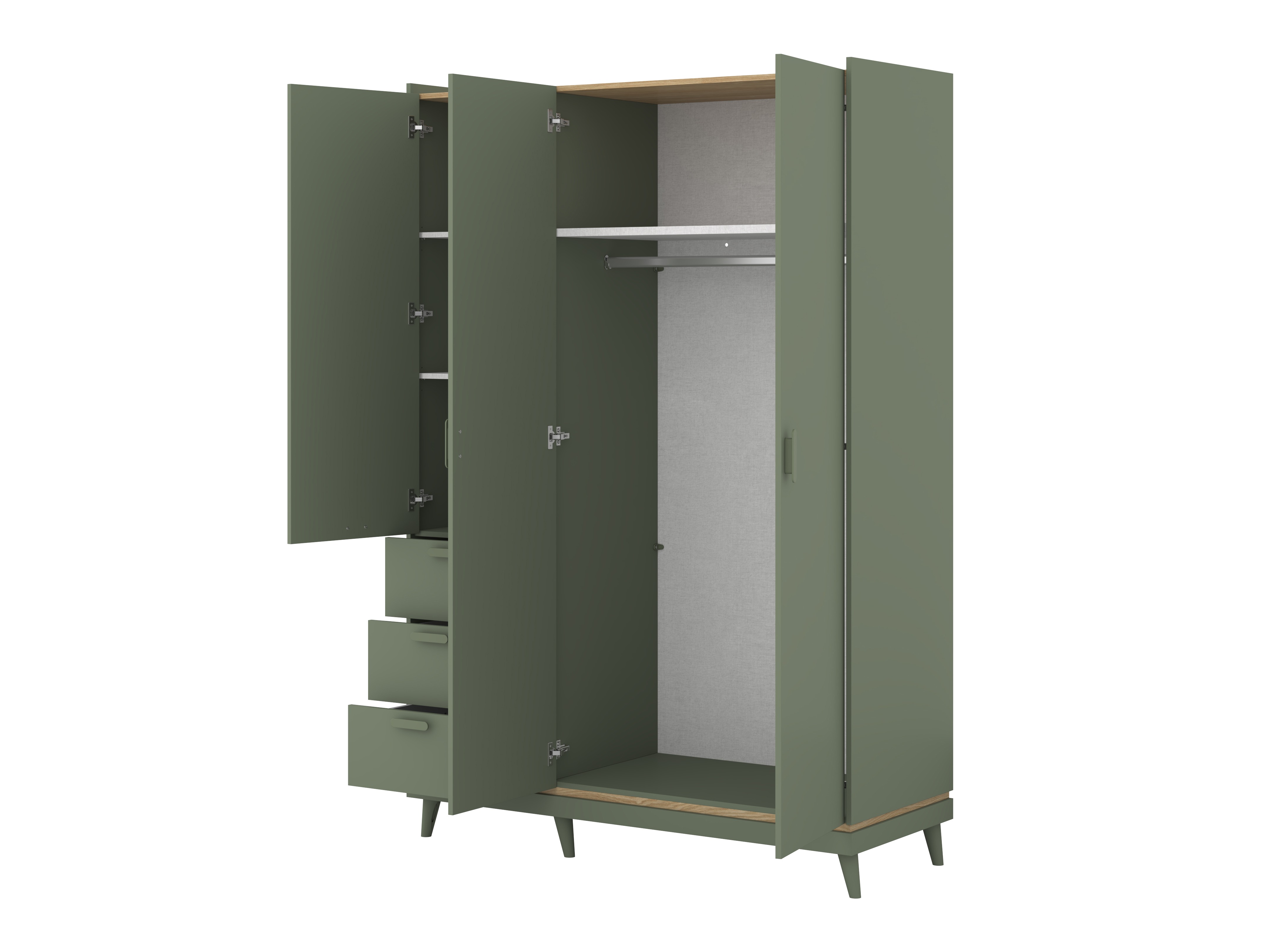 Wardrobe Fertalu 100 (Green + Oak)