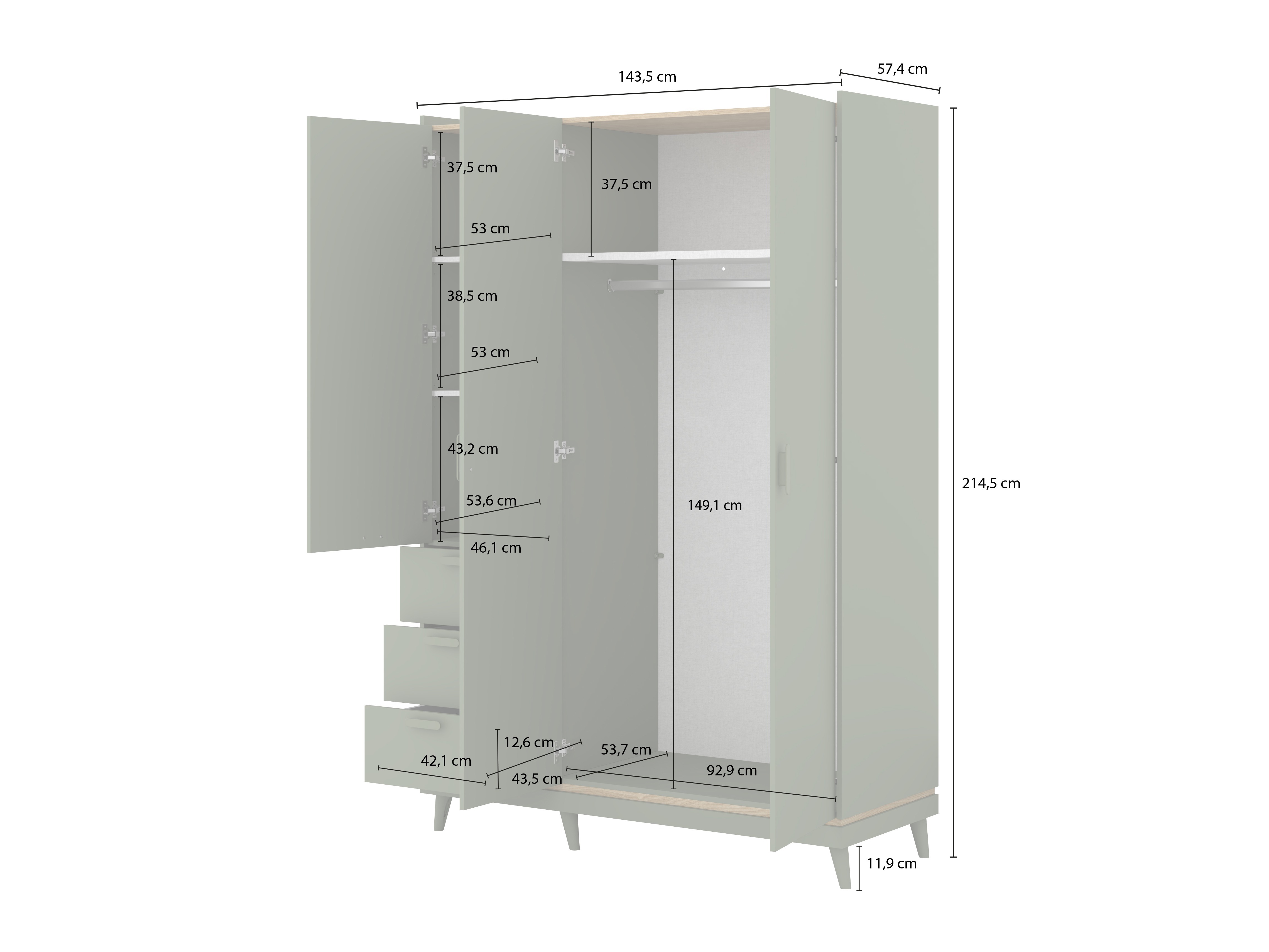 Wardrobe Fertalu 100 (Oak + Orange)