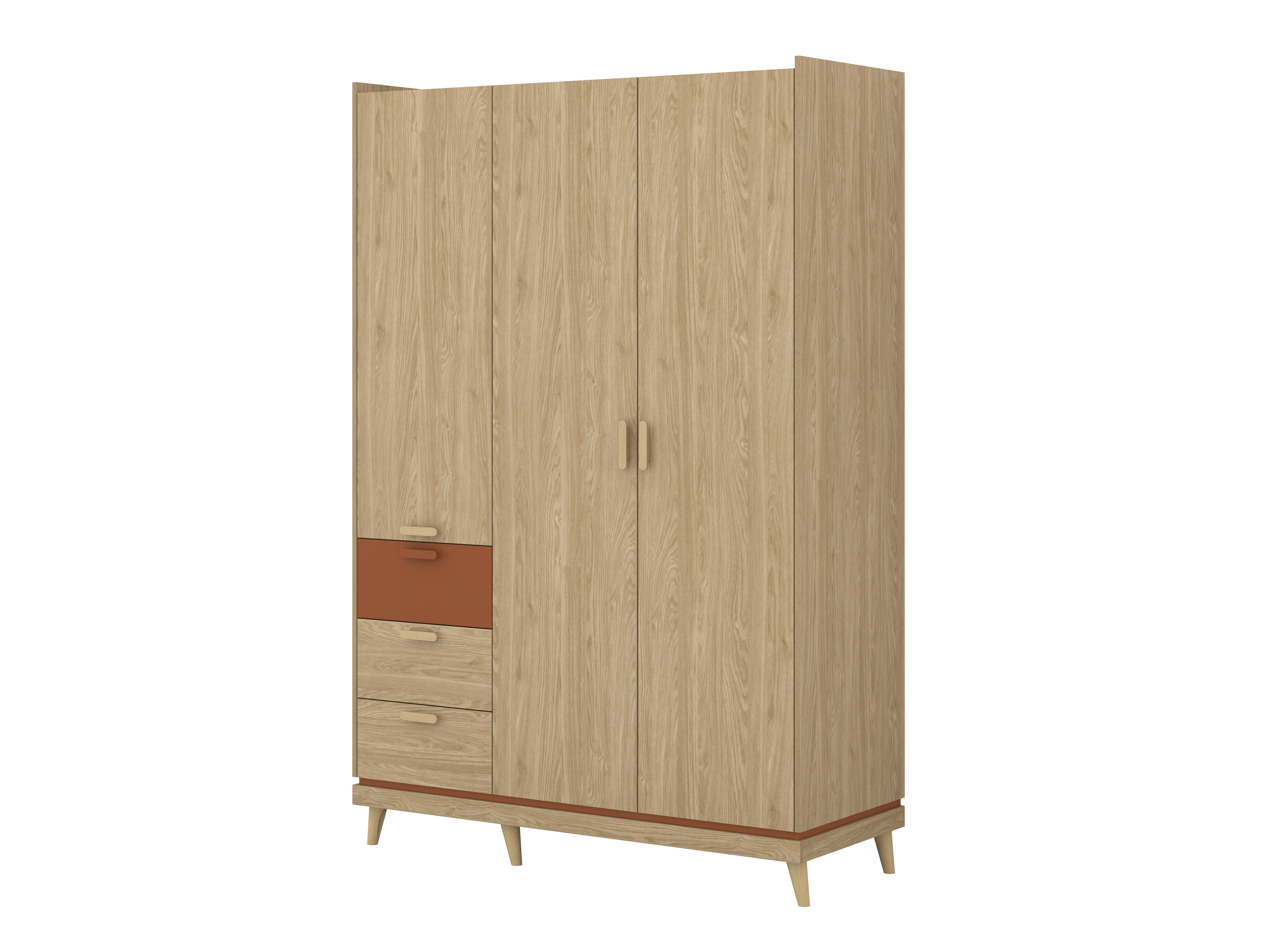 Wardrobe Fertalu 100 (Oak + Orange)