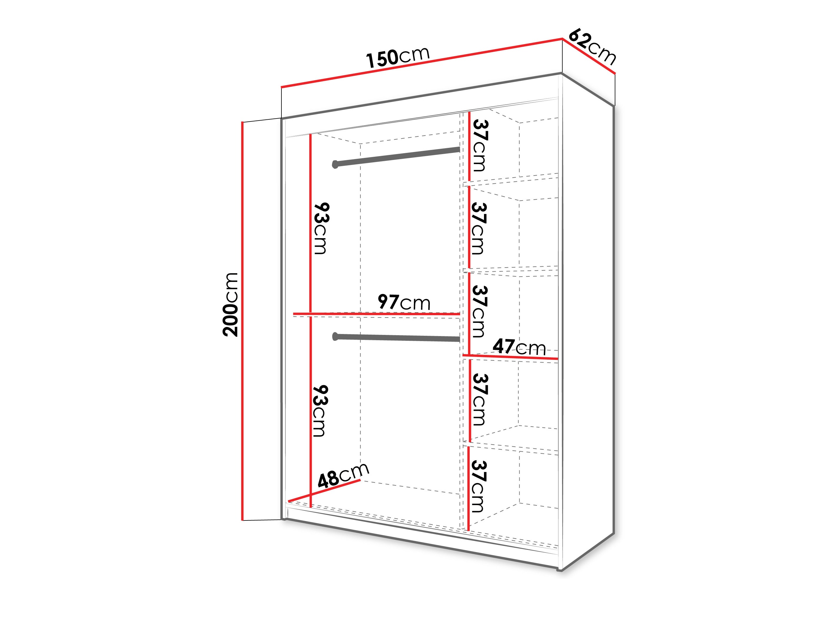 Wardrobe Hartford 575 (Black)