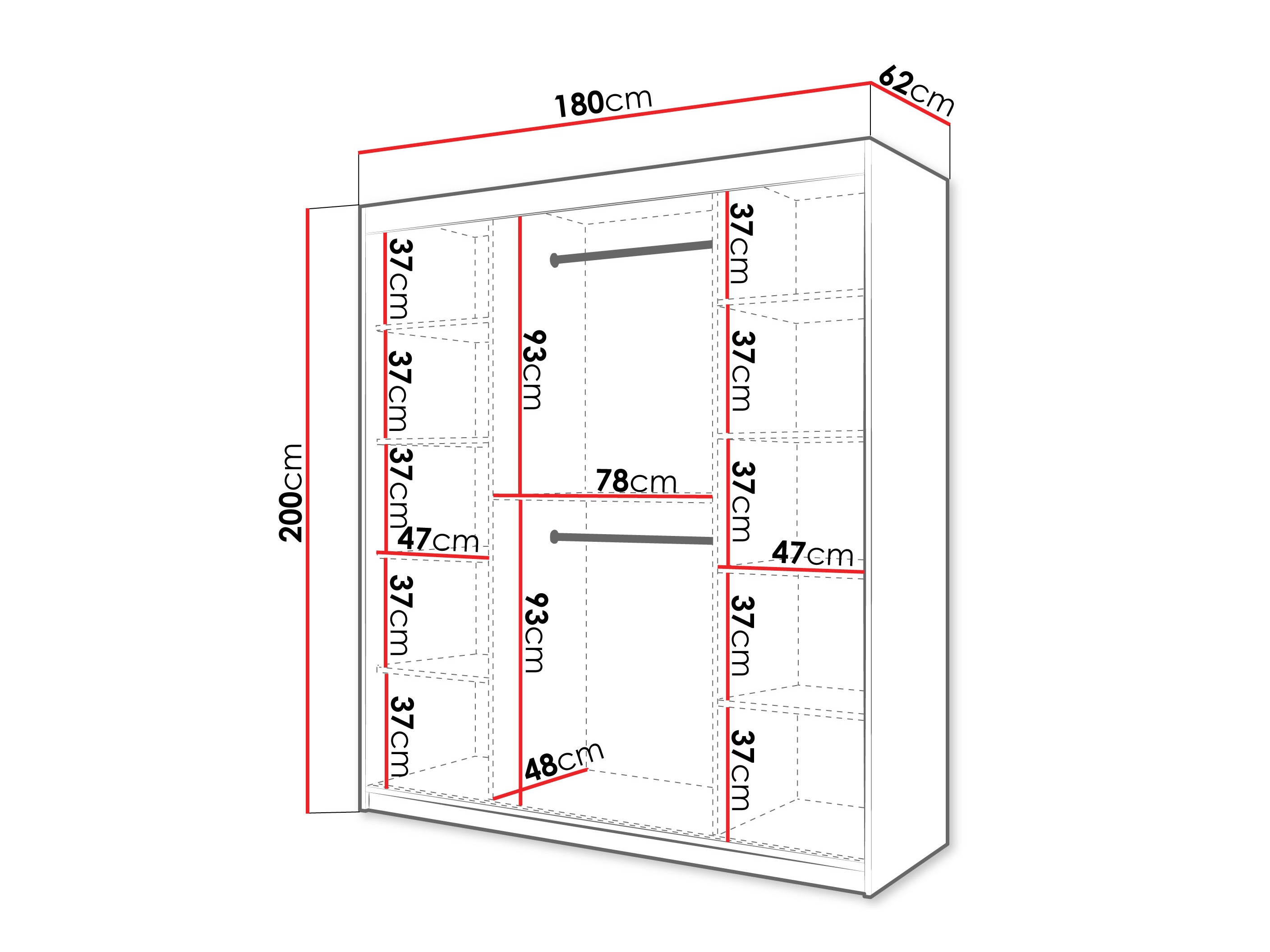 Wardrobe Hartford 575 (Black)