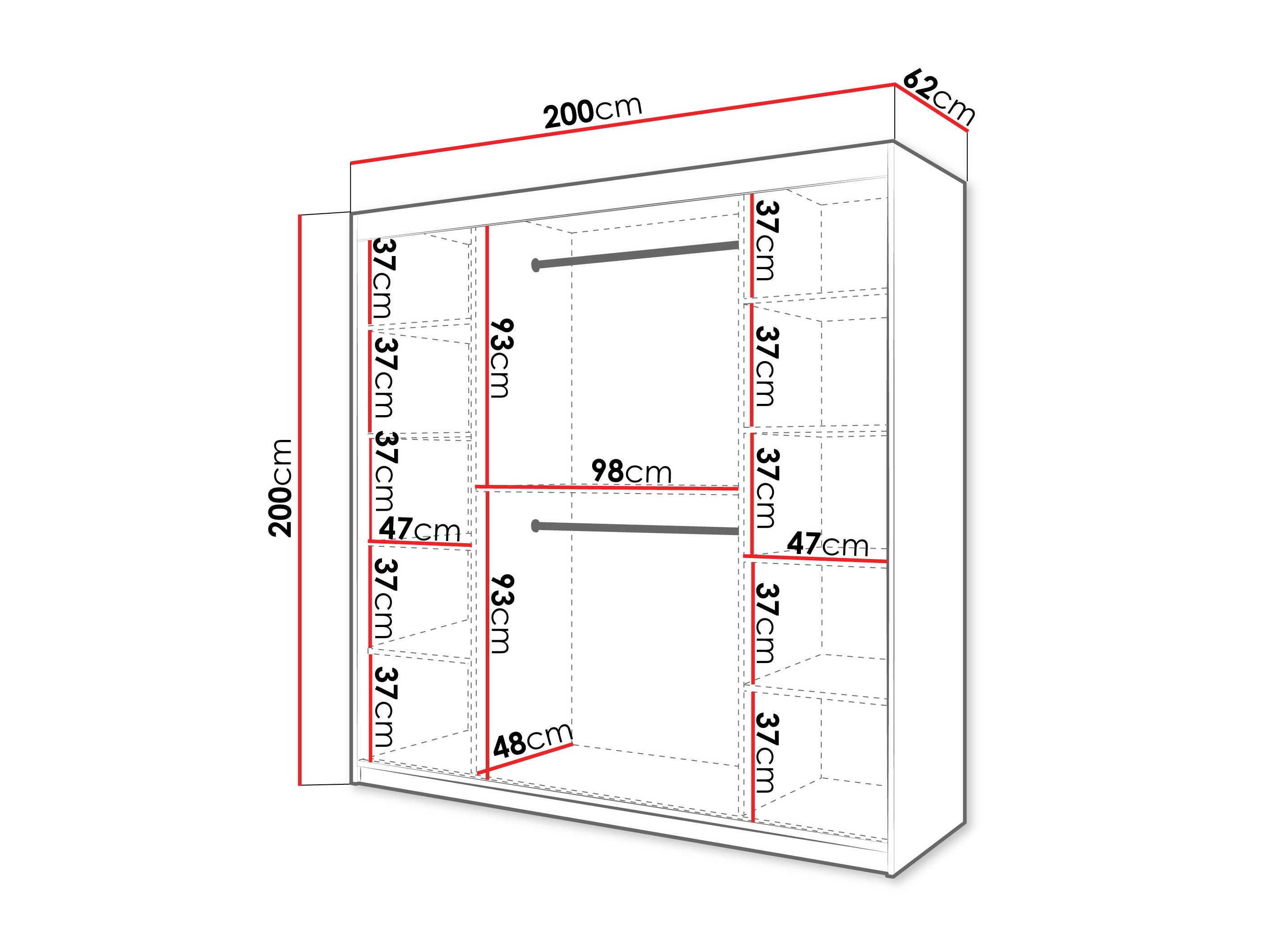 Wardrobe Hartford 575 (Black)