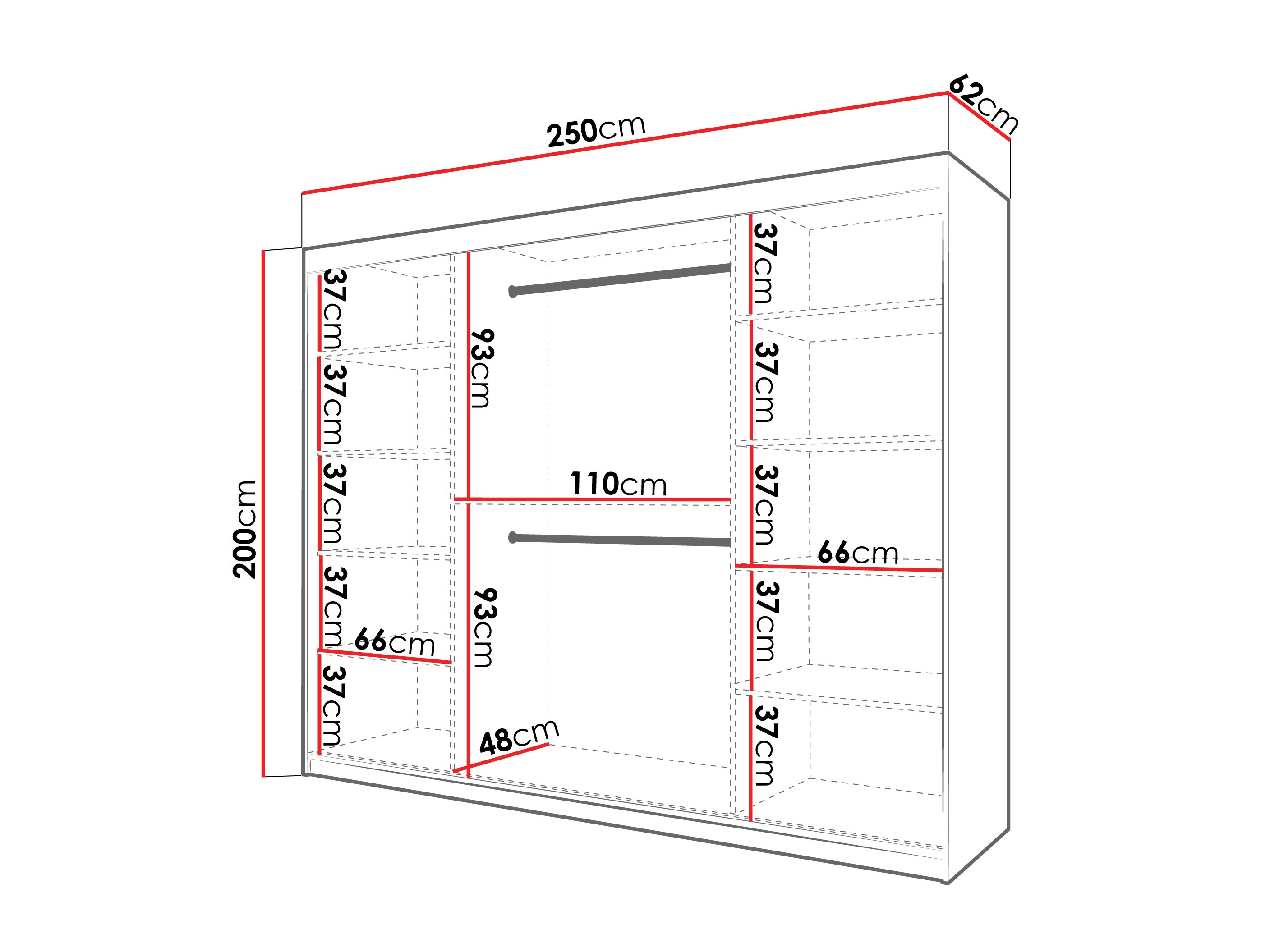 Wardrobe Hartford 575 (Black)