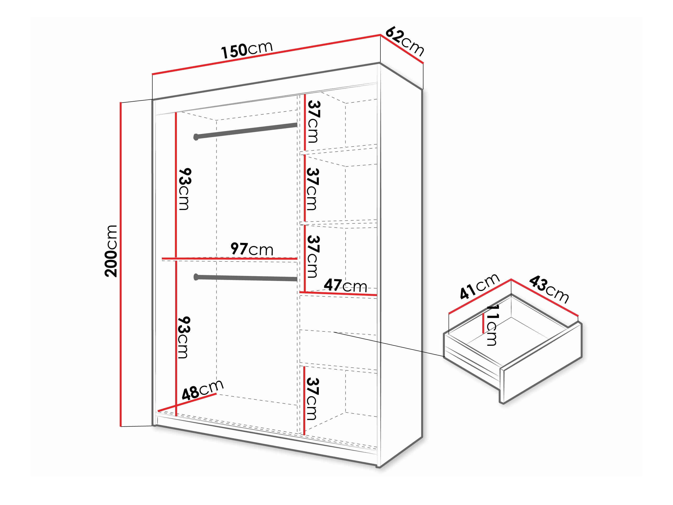 Wardrobe Hartford 575 (Black)