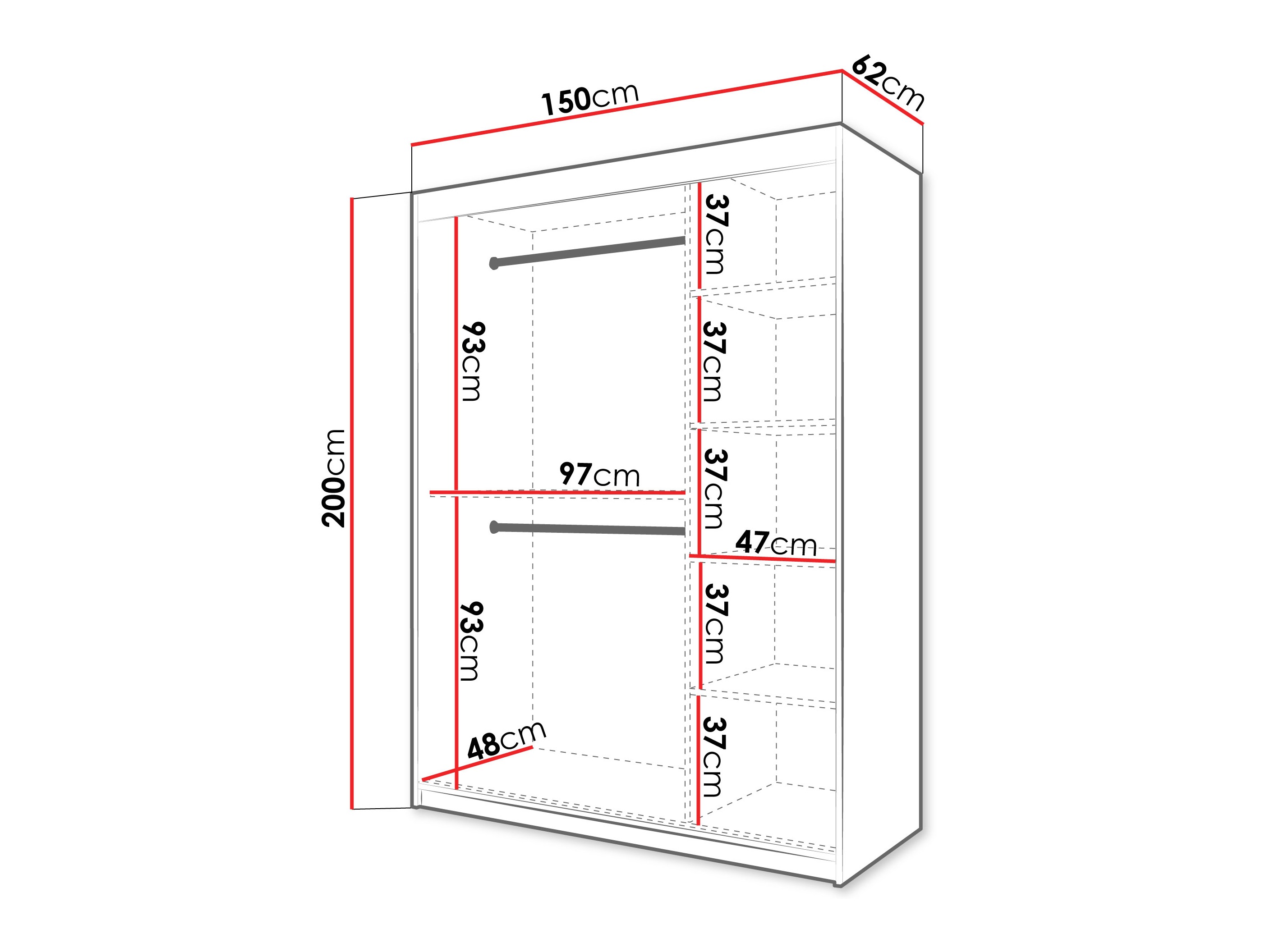Wardrobe Hartford 575 (White)