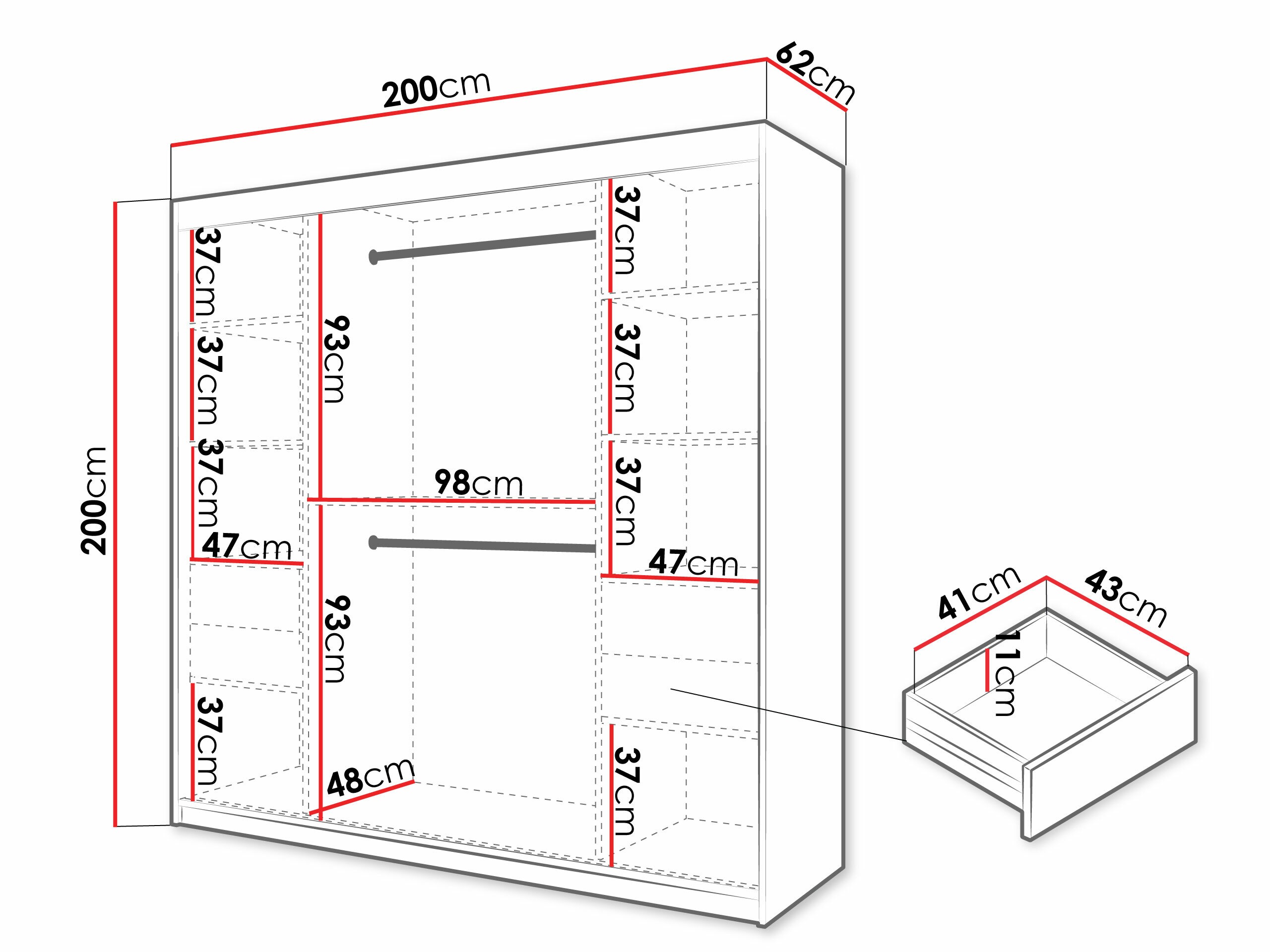 Wardrobe Hartford 575 (White)