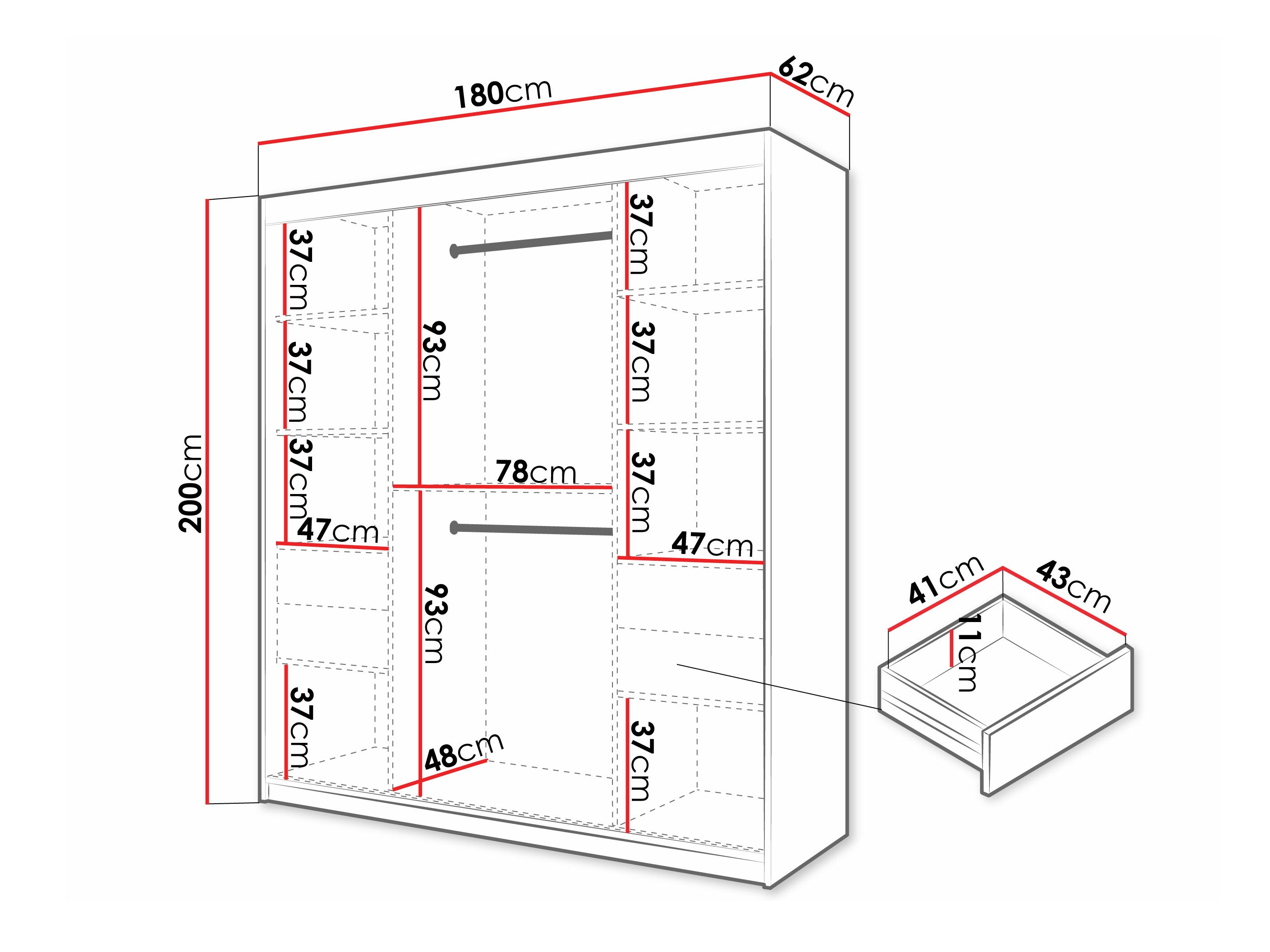 Wardrobe Hartford 575 (White)