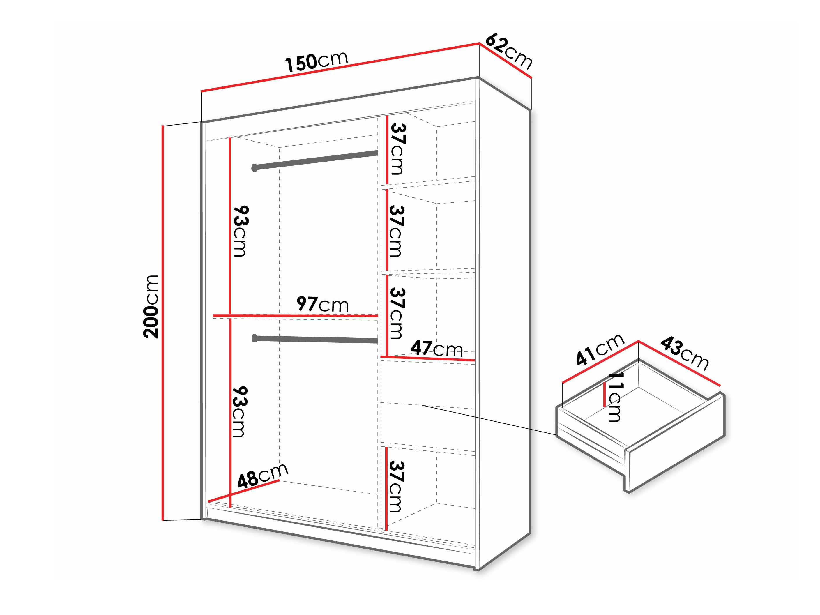 Wardrobe Hartford 575 (White)