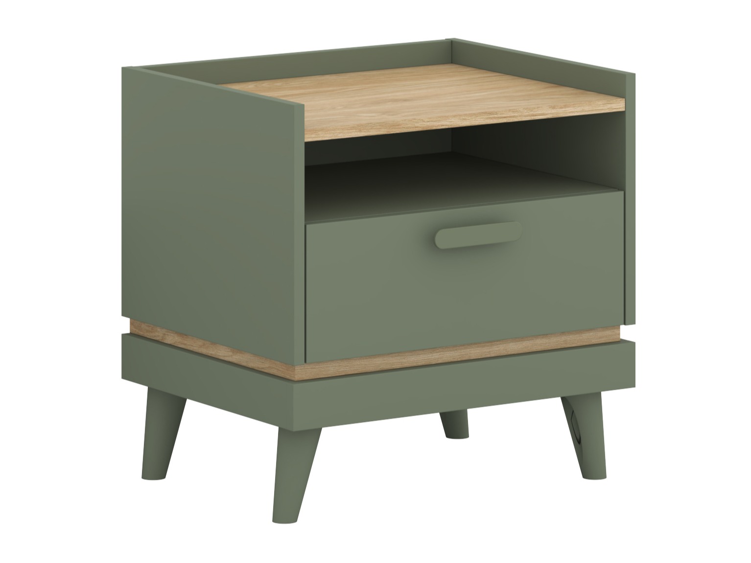 Bedside table Fertalu 102 (Green + Oak)