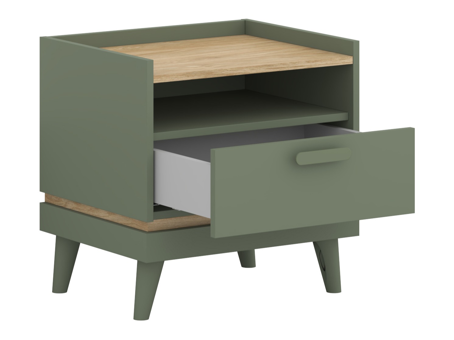Bedside table Fertalu 102 (Green + Oak)