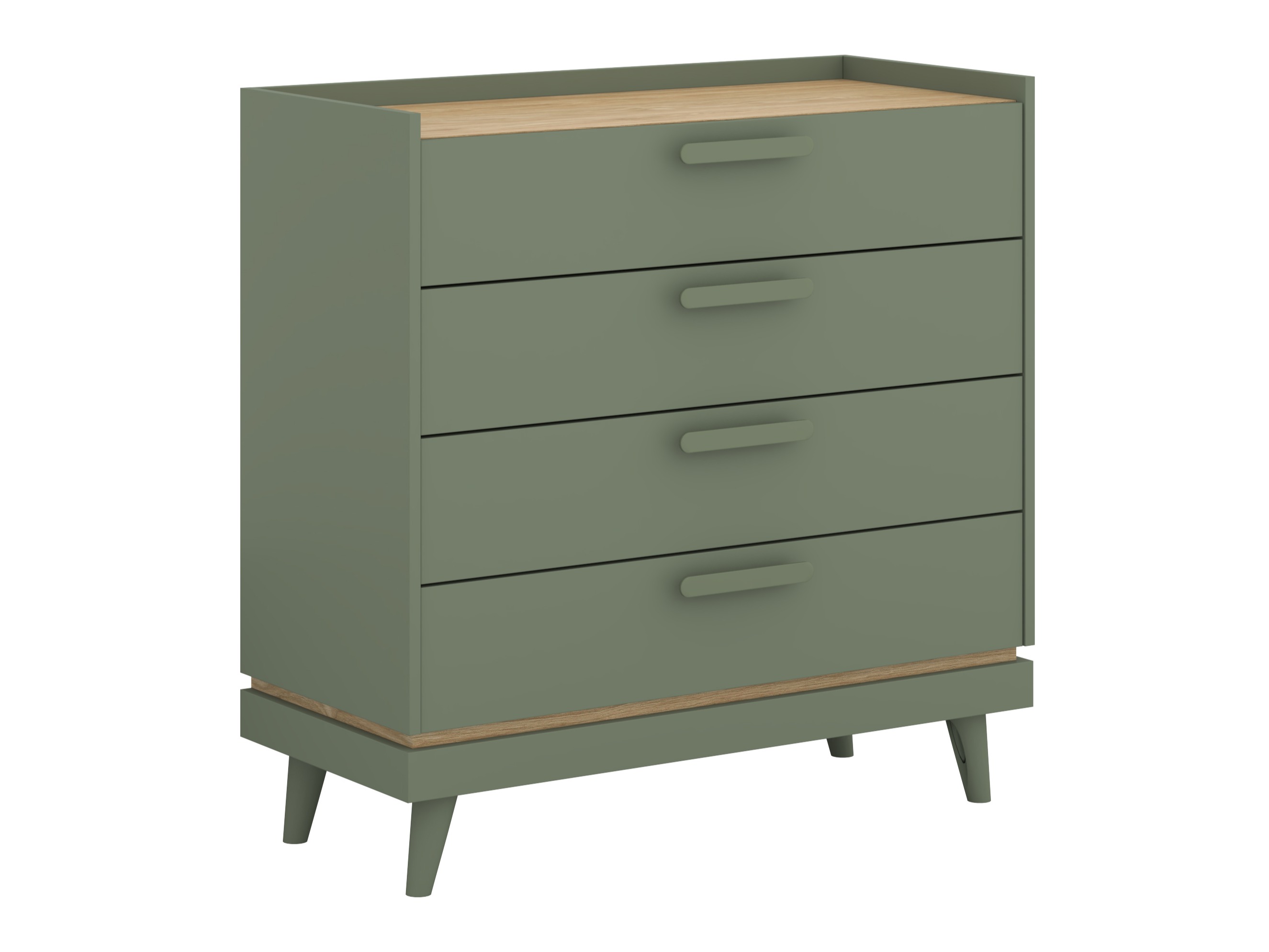 Chest of drawers Fertalu 104 (Green + Oak)