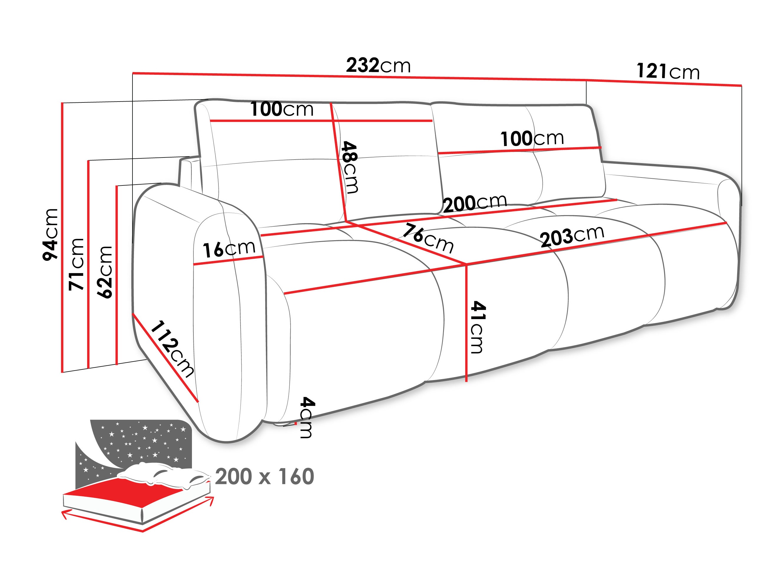 Sofa bed Clinton 100 (Lambi 06)