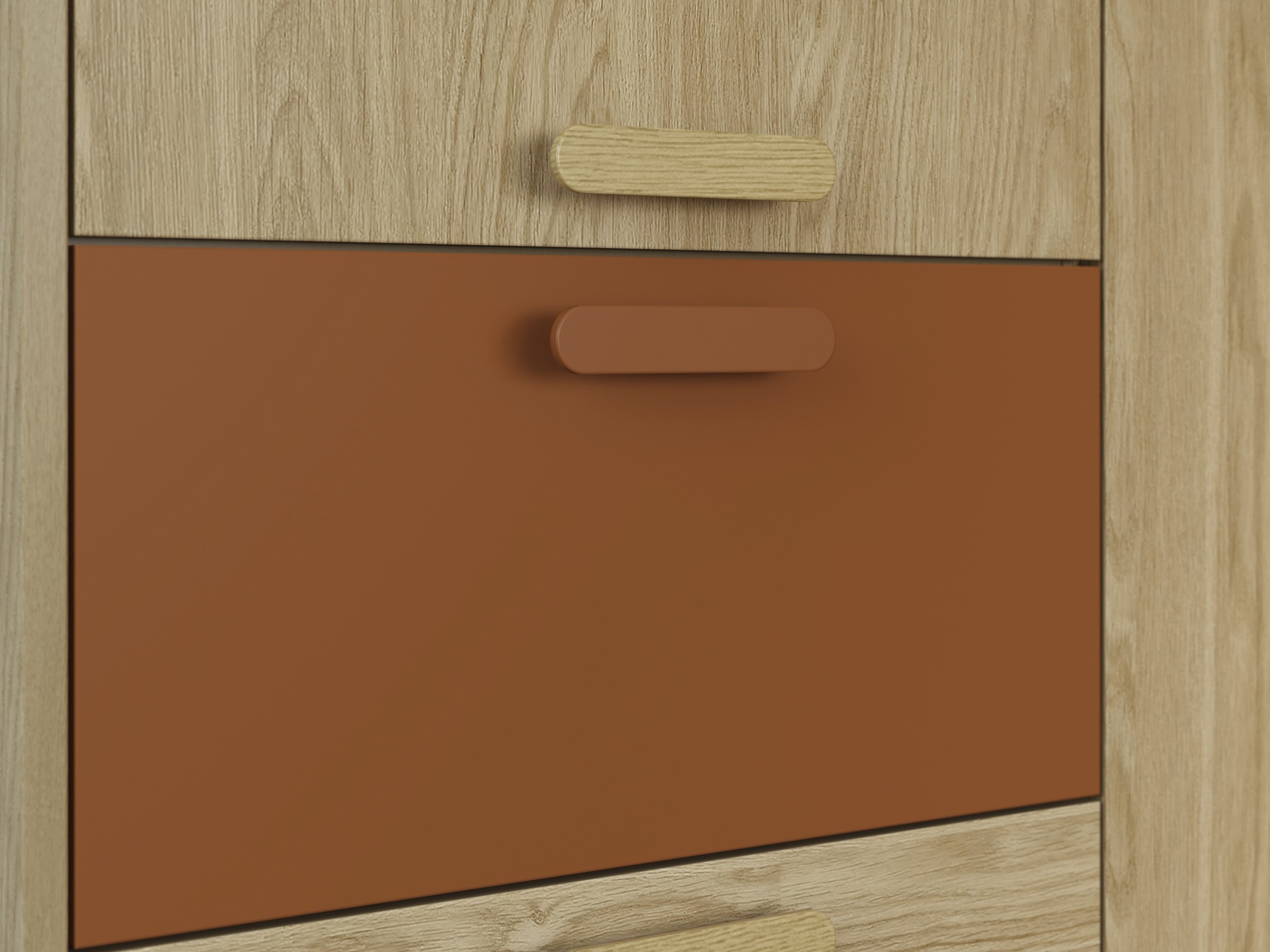 Wardrobe Fertalu 100 (Oak + Orange)