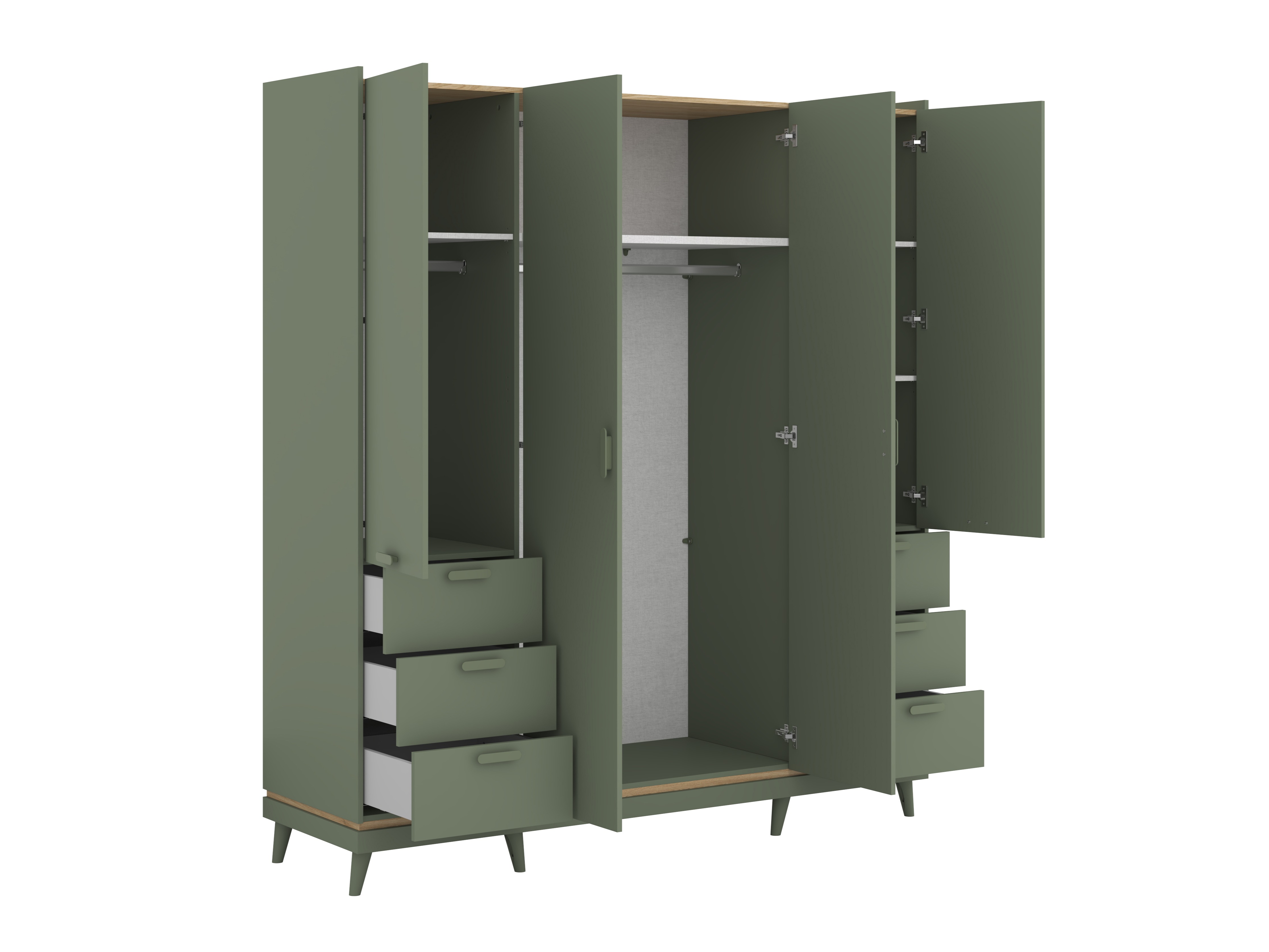 Wardrobe Fertalu 101 (Green + Oak)