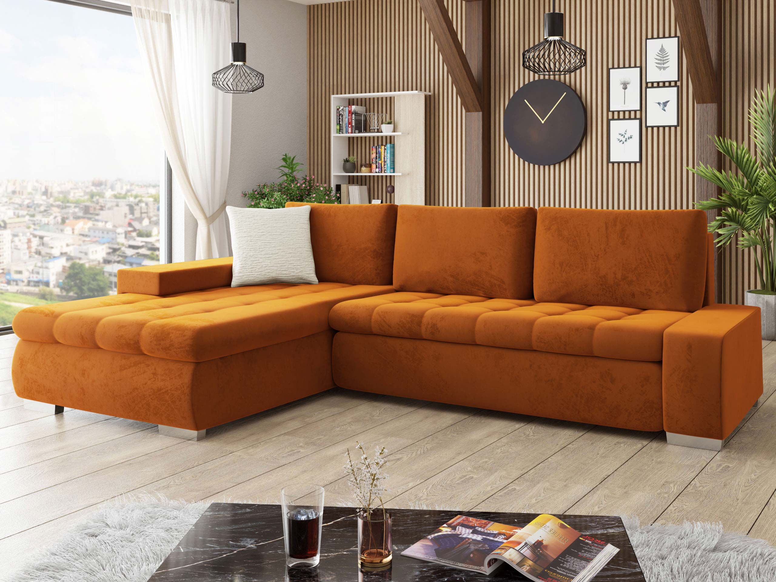 Corner sofa Comfivo 147 (Piano 21 + Mokka 03)