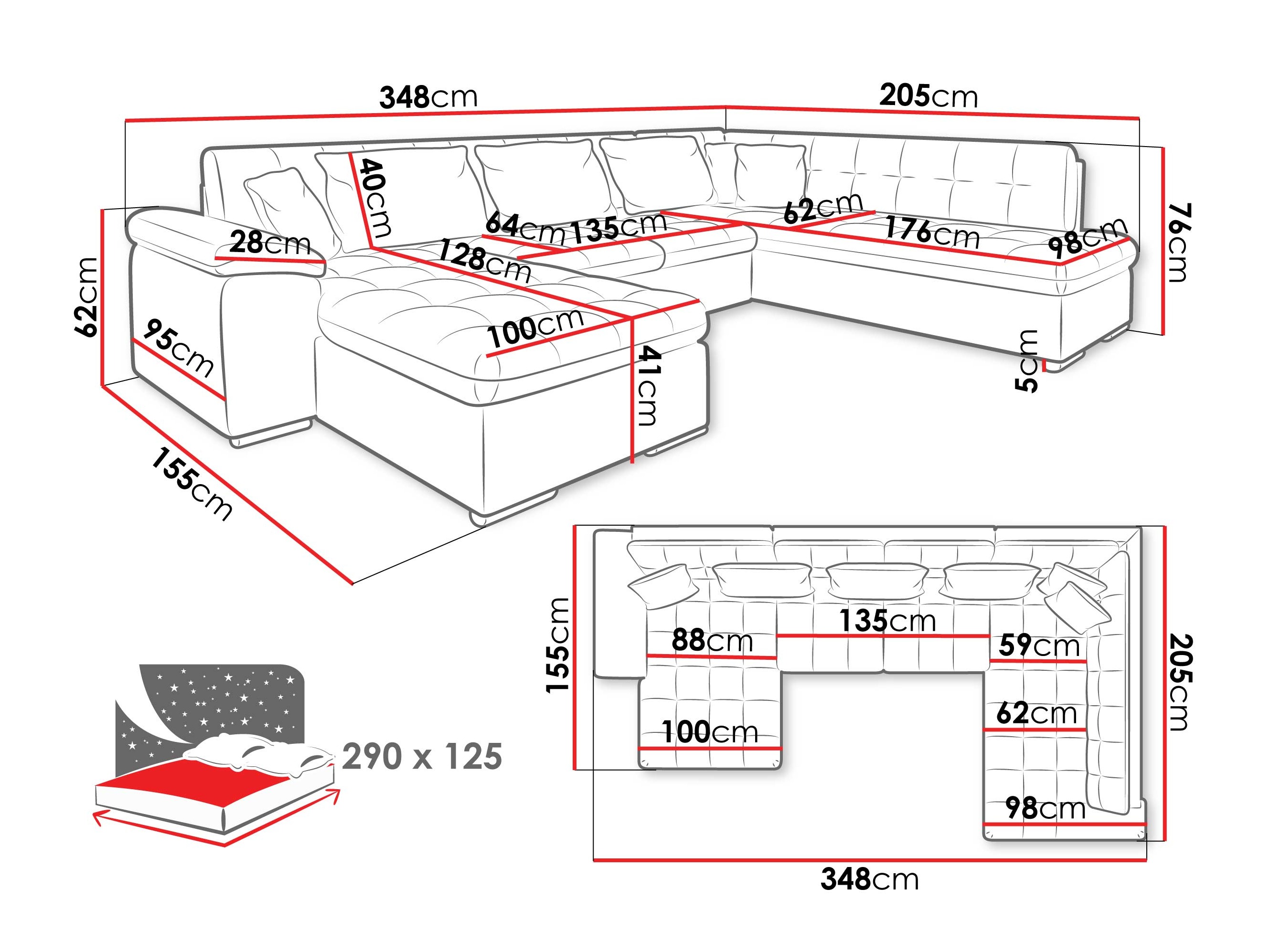 Corner sofa Comfivo Gemma V (Zoya 03 + Mokka 03)