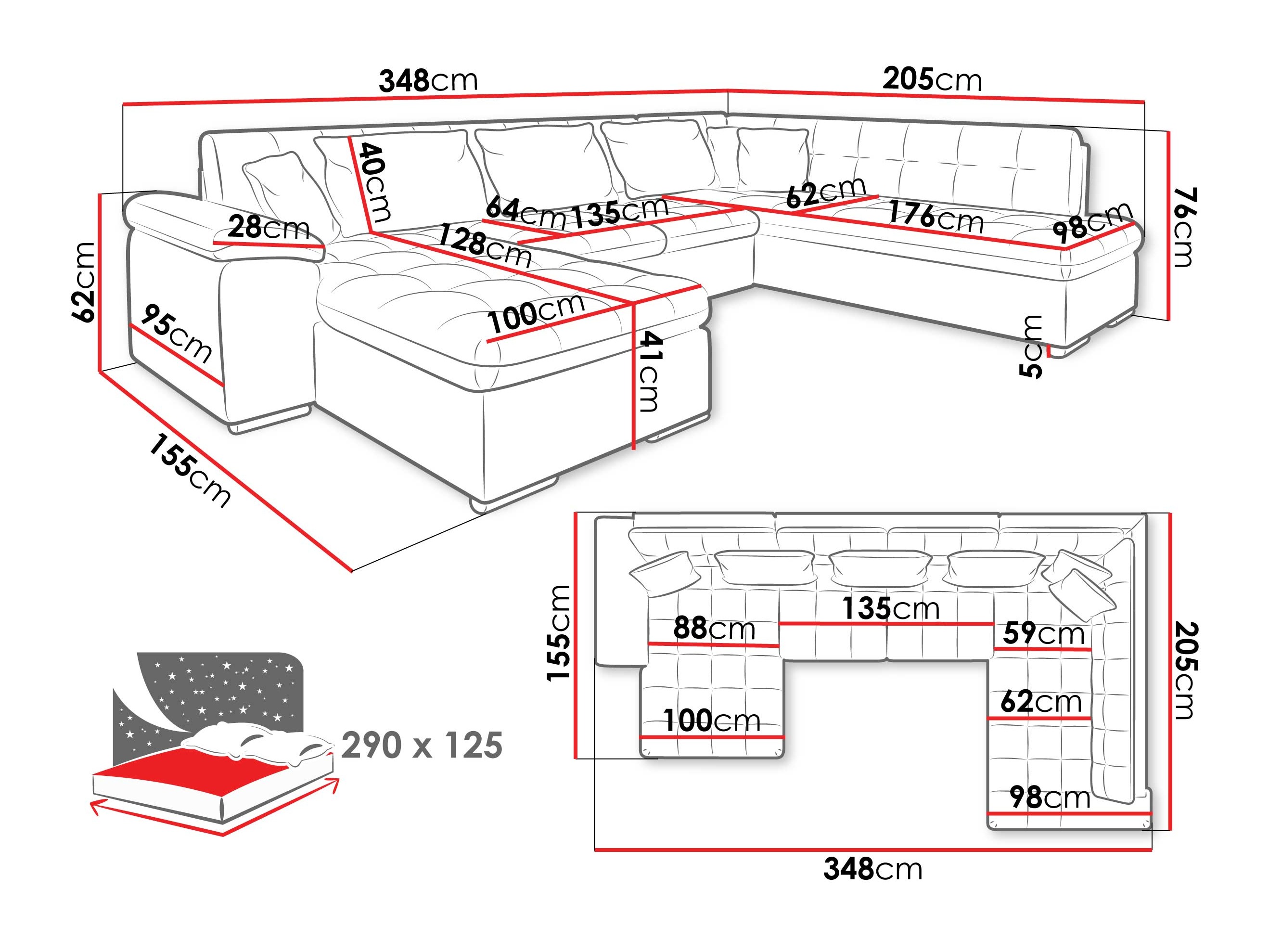 Corner sofa Comfivo Gemma V (Zoya 03 + Mokka 03)