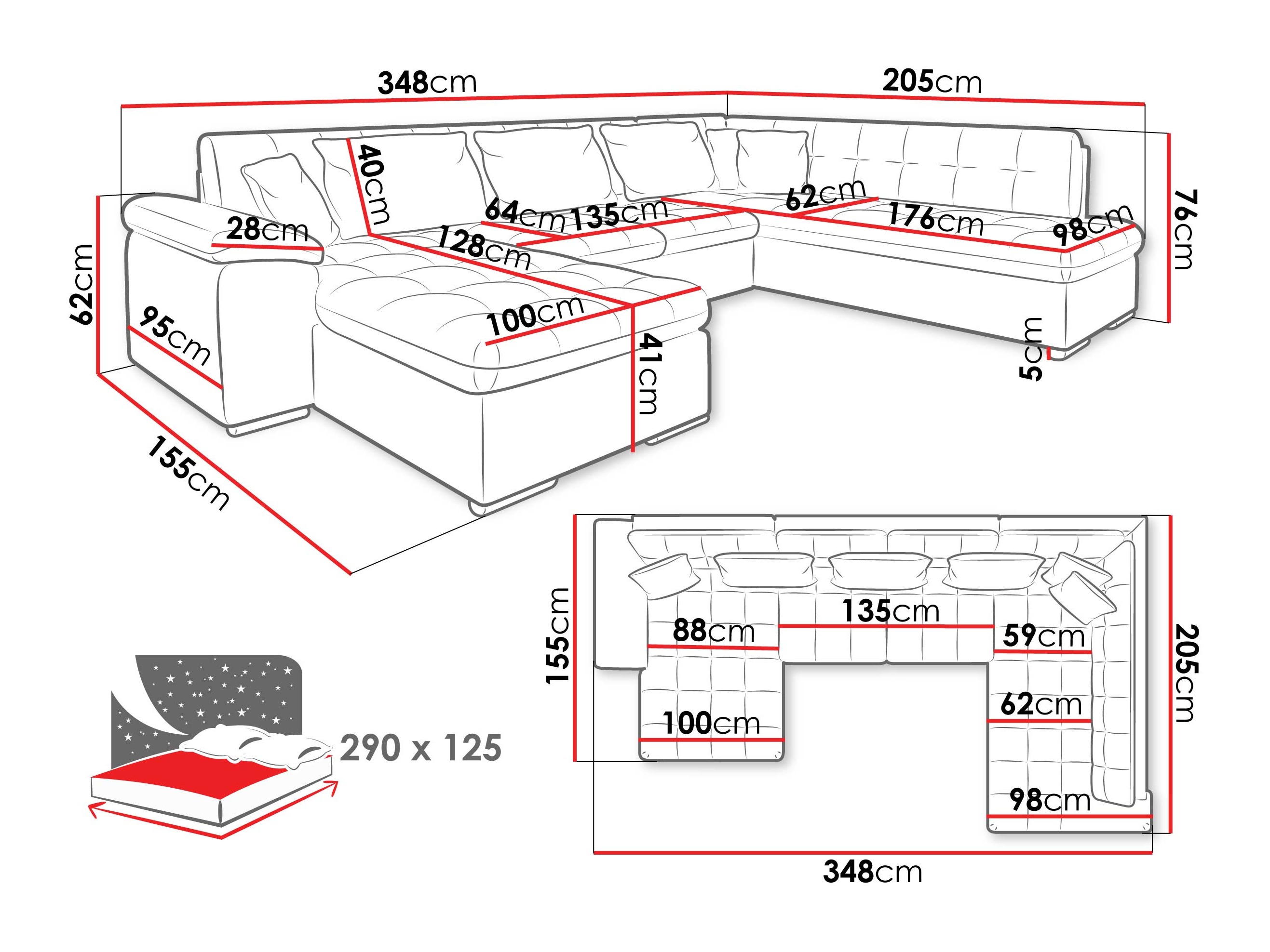 Corner sofa Comfivo Gemma VI (Zoya 03 + Mokka 03)