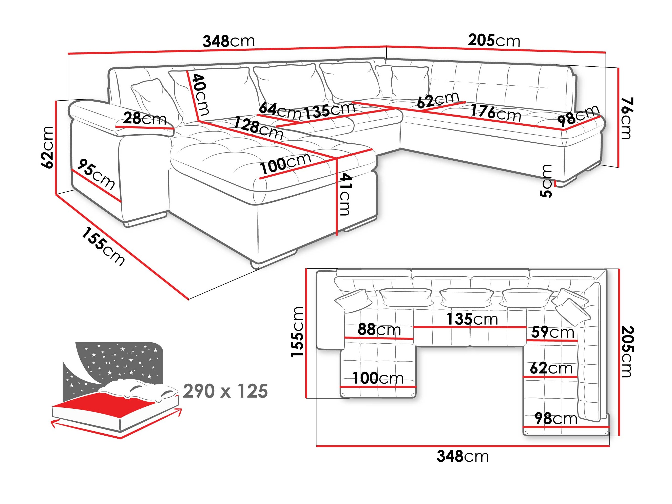 Corner sofa Comfivo Gemma VI (Zoya 03 + Mokka 03)