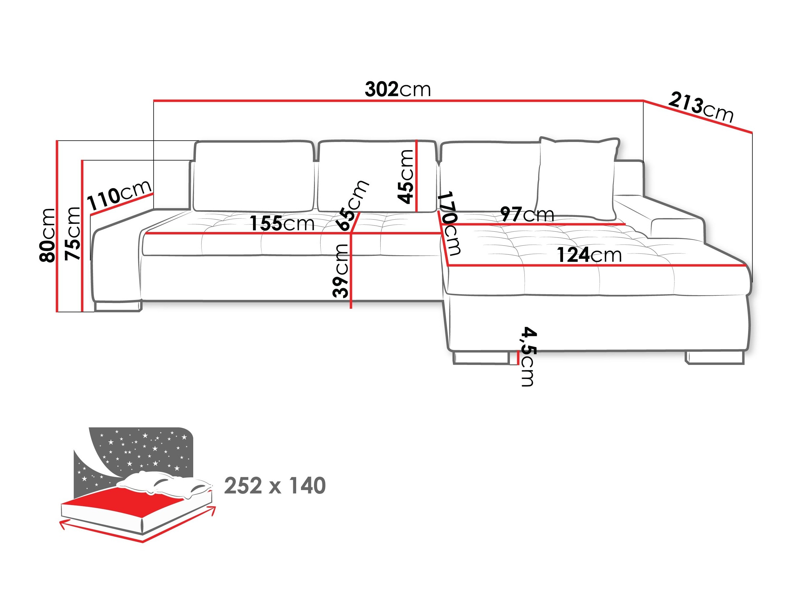 Corner sofa Comfivo Nitor II (Manza 04)