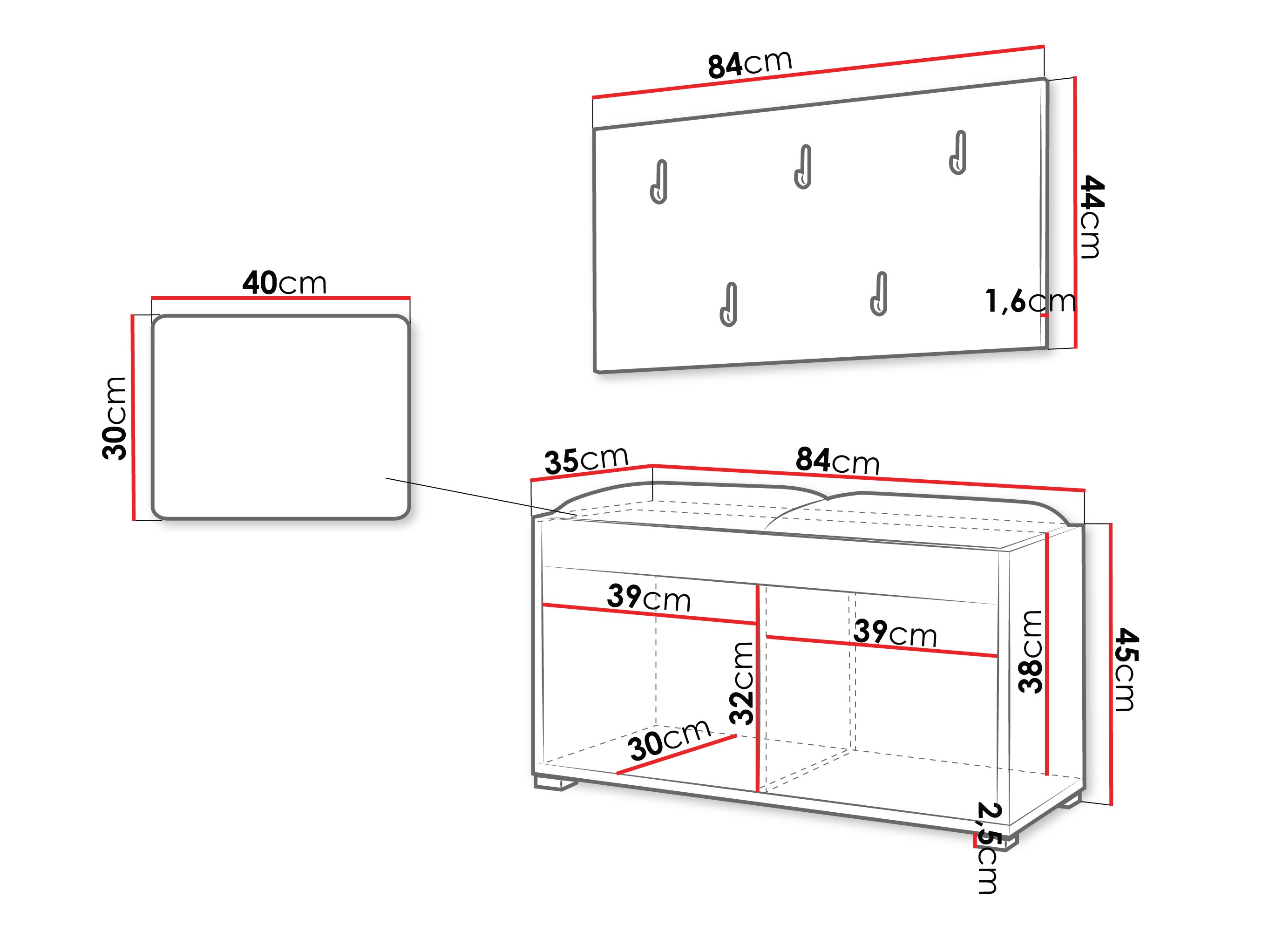 Hallway set Comfivo Tutela (Oak)