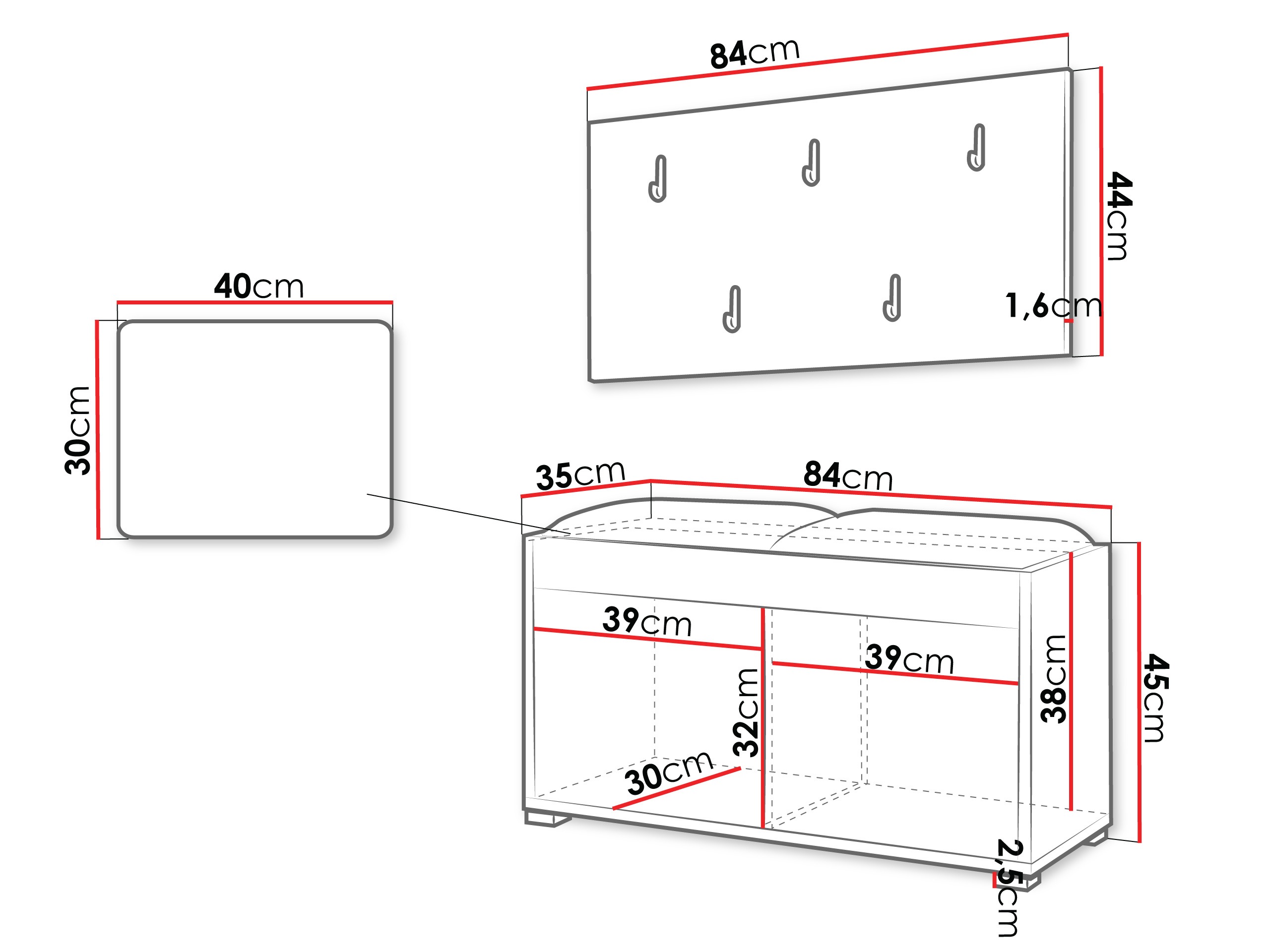 Hallway set Comfivo Tutela (Oak)
