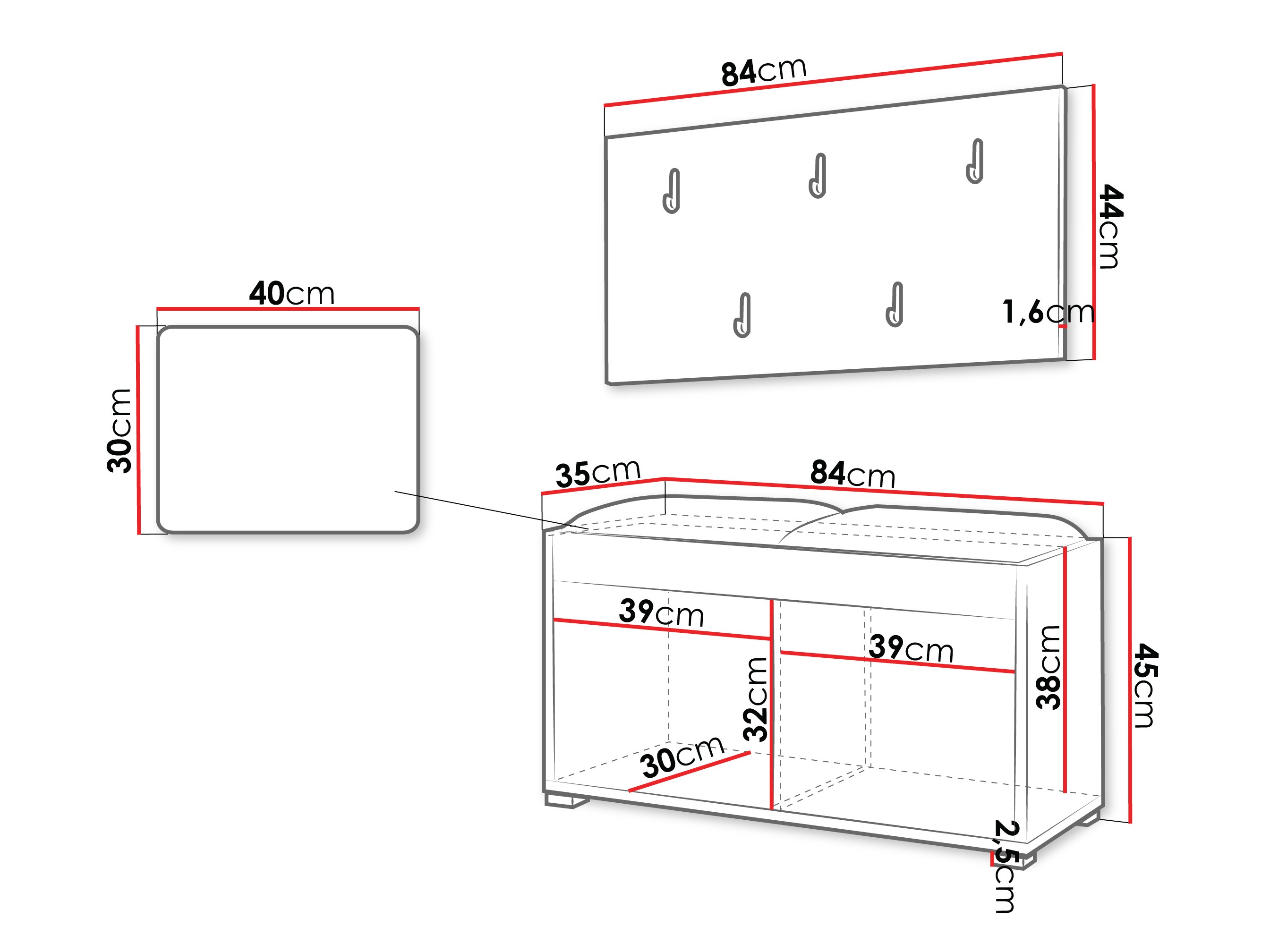 Hallway set Comfivo Tutela (Oak)