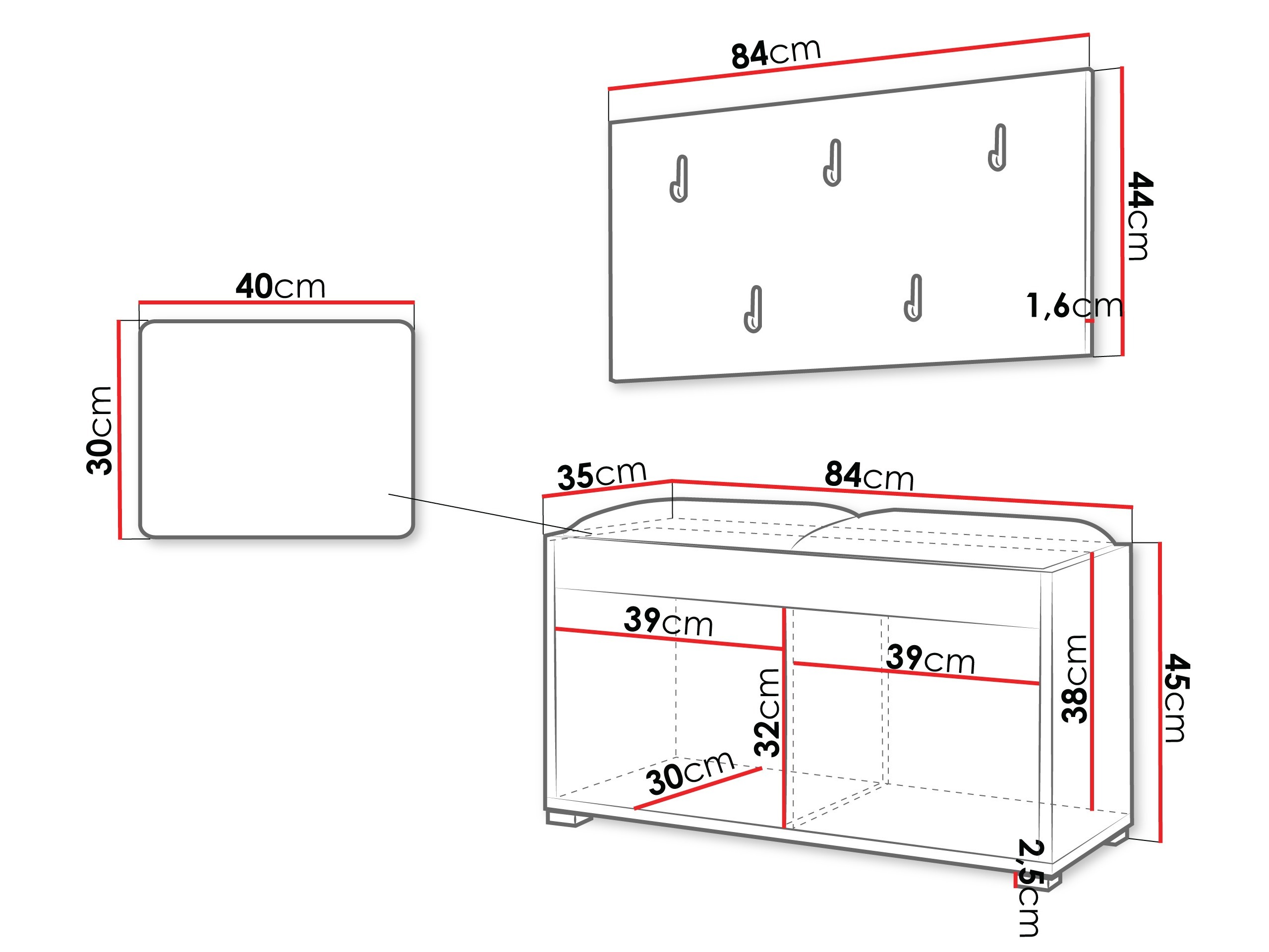 Hallway set Comfivo Tutela (Oak)