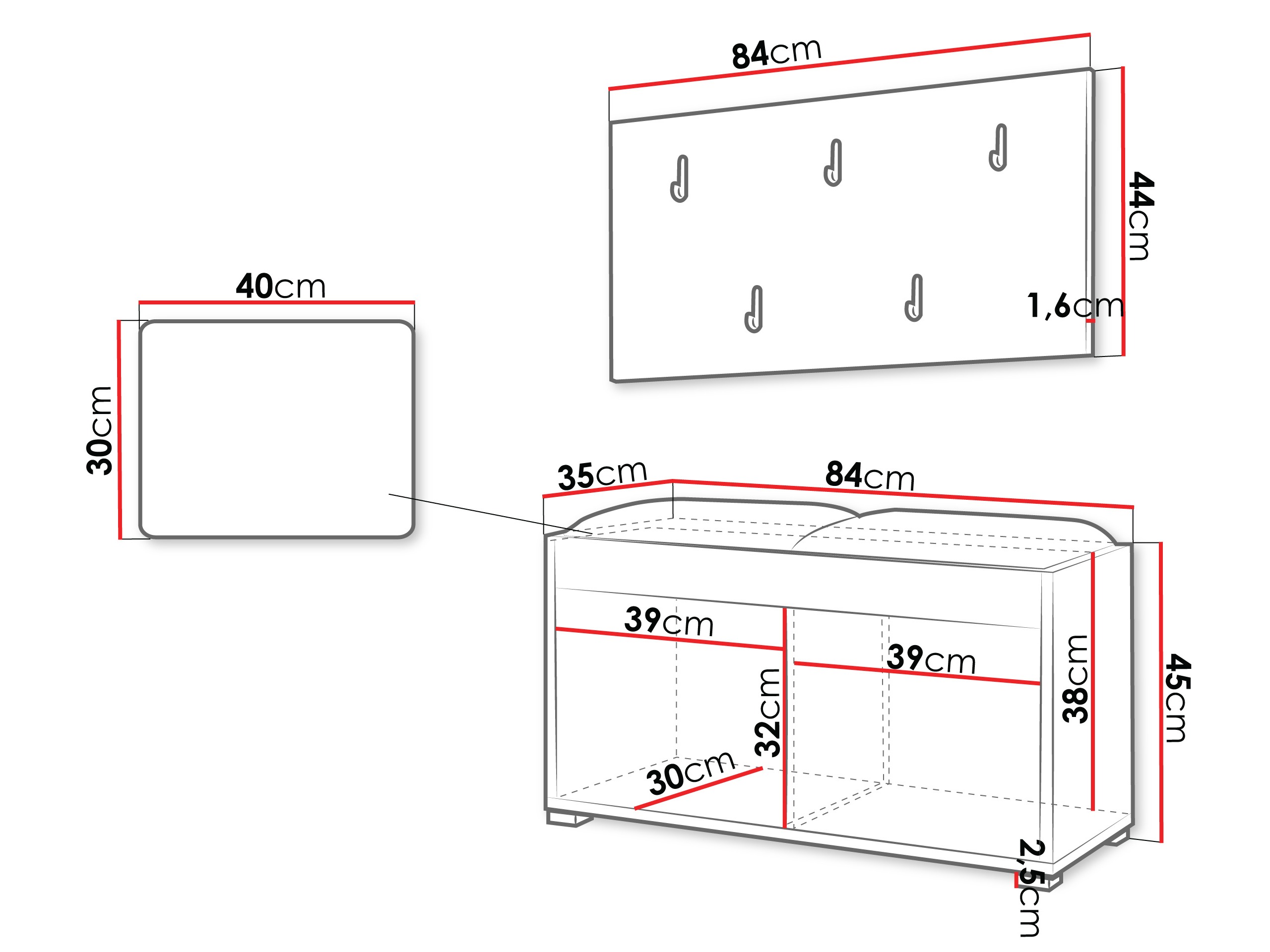 Hallway set Comfivo Tutela (Oak)