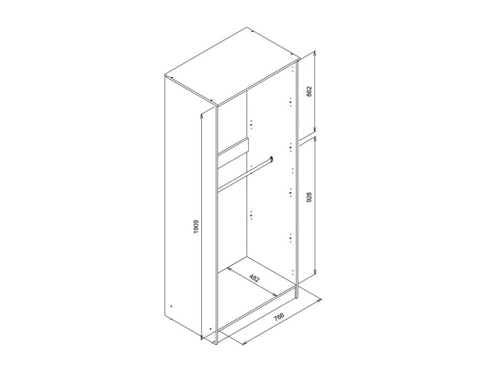 Wardrobe Orlando 221 (Light oak)