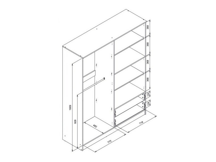 Wardrobe Orlando 223 (Light oak)