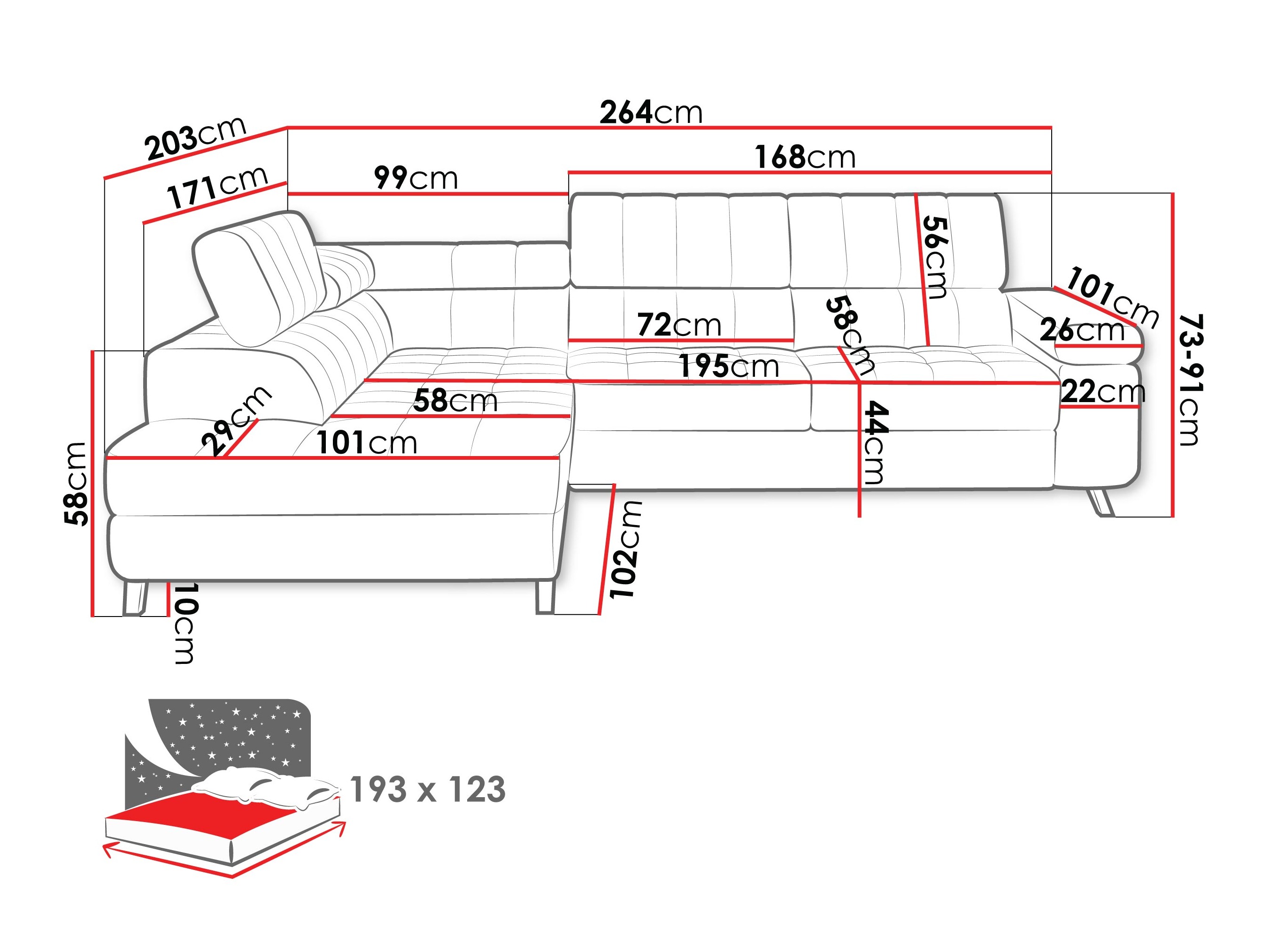 Corner sofa Comfivo Agnus (Corbett 78)