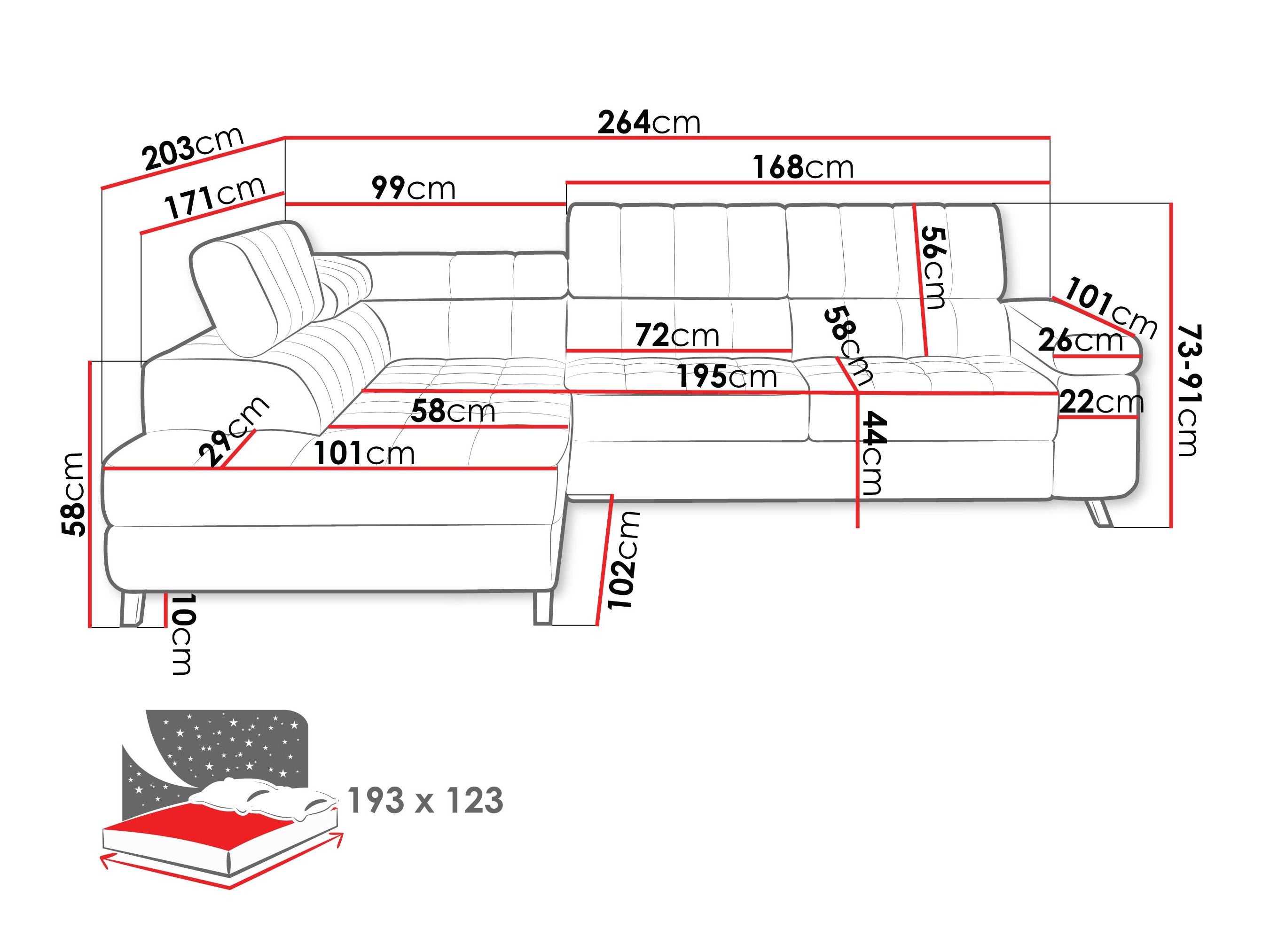 Corner sofa Comfivo Agnus (Corbett 78)