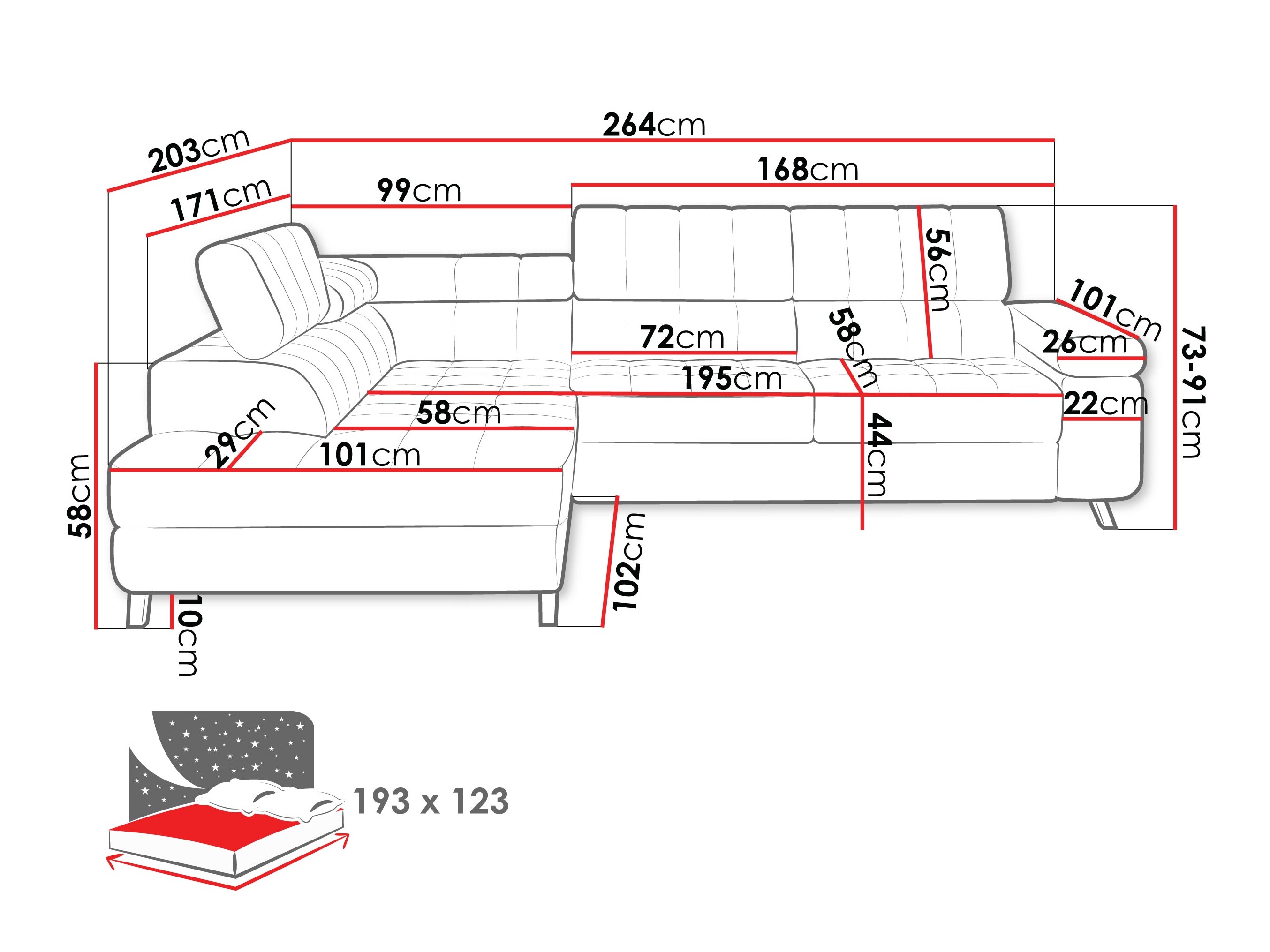 Corner sofa Comfivo Agnus (Manza 22)